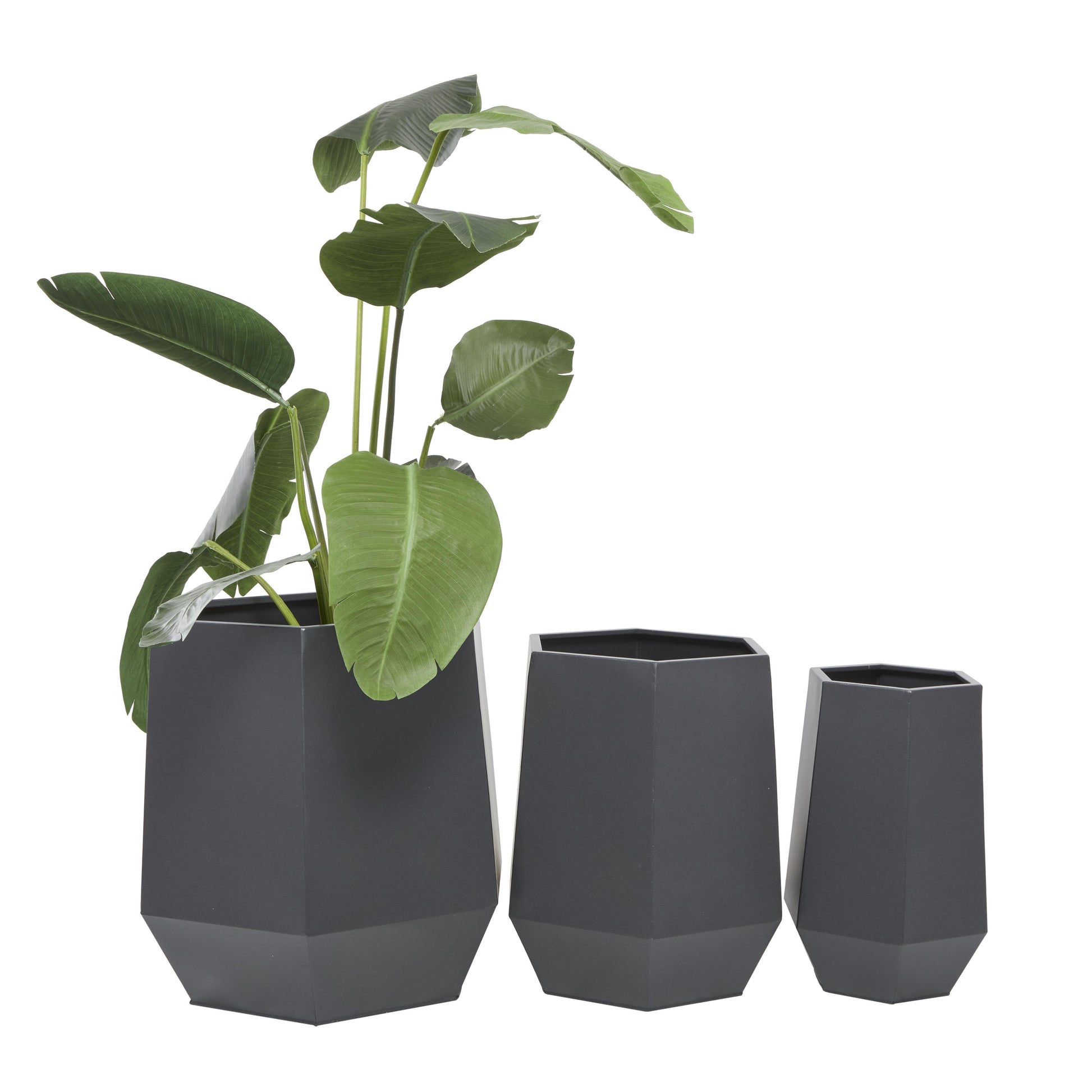 CosmoLiving by Cosmopolitan Set of 3 Metal Indoor Outdoor Planter