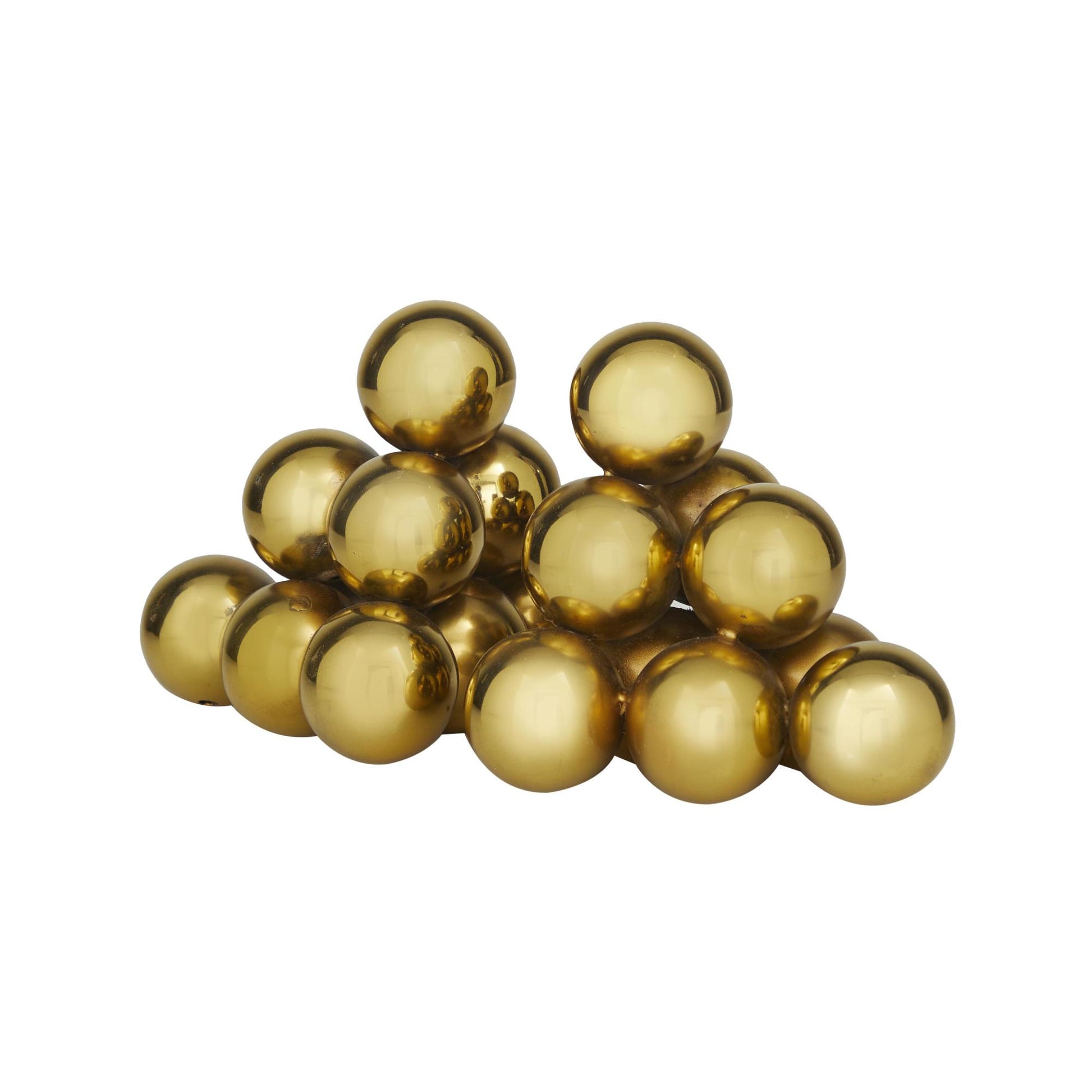 Set of 2 Gold Stainless Steel Metal Stacked Orb Decorative Bookends