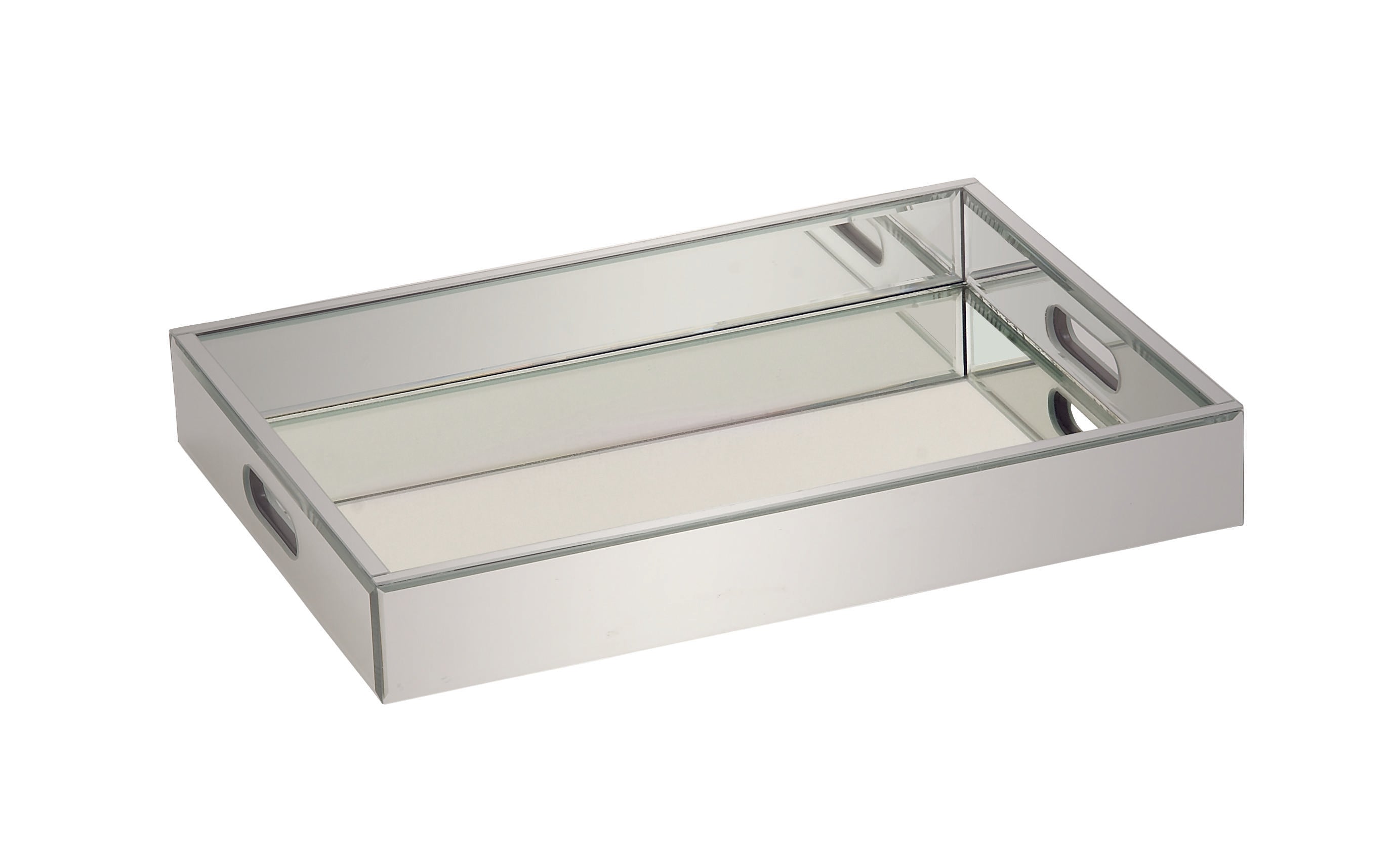 Silver Wooden Mirrored Living Room Decor Tray