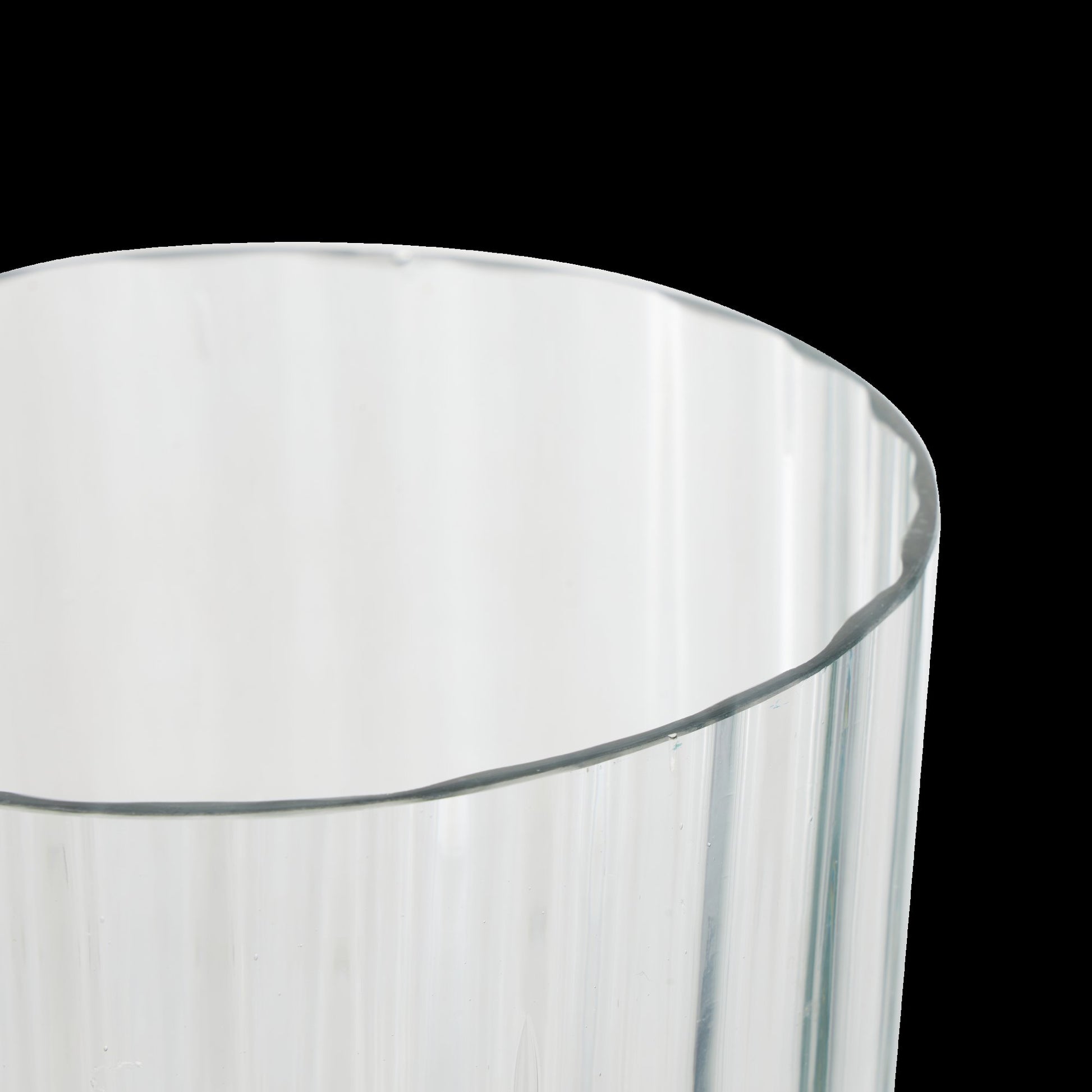 Glass Ribbed Fluted Decorative Candle Holder with Elevated Base 6" x 6" x 11"