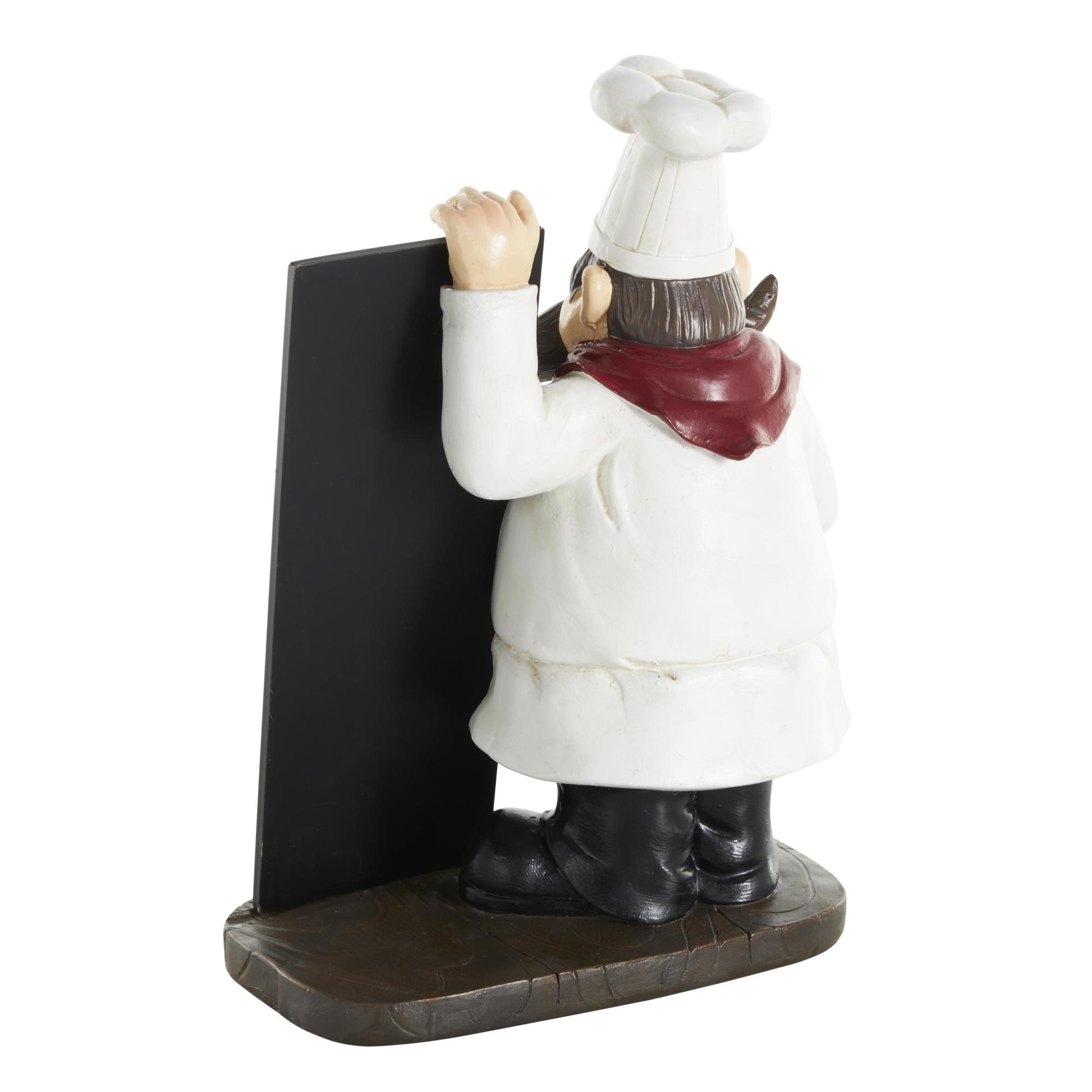 Chef Black Polystone Decorative Sculpture with Chalkboard