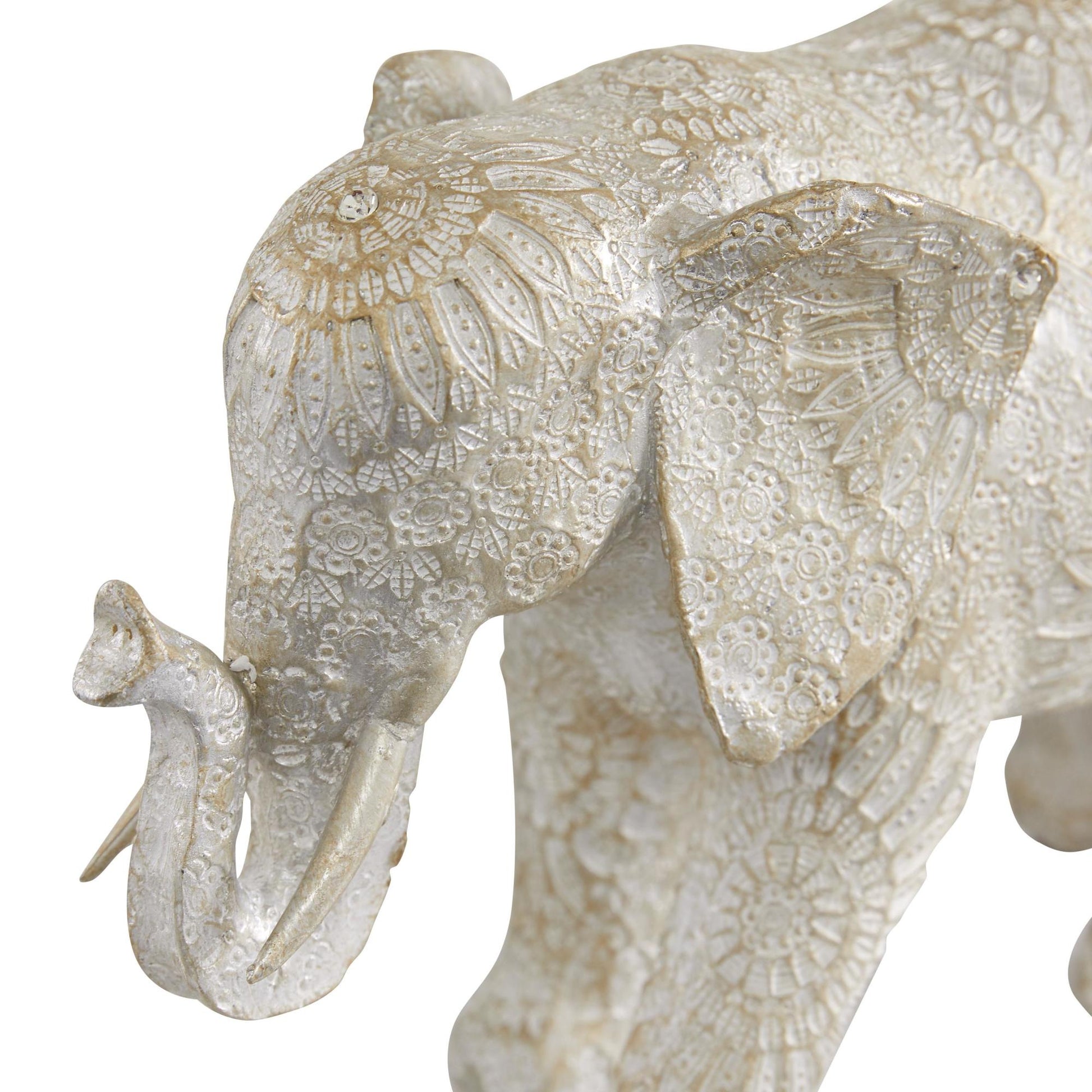 Elephant White Polyresin Decorative Sculpture