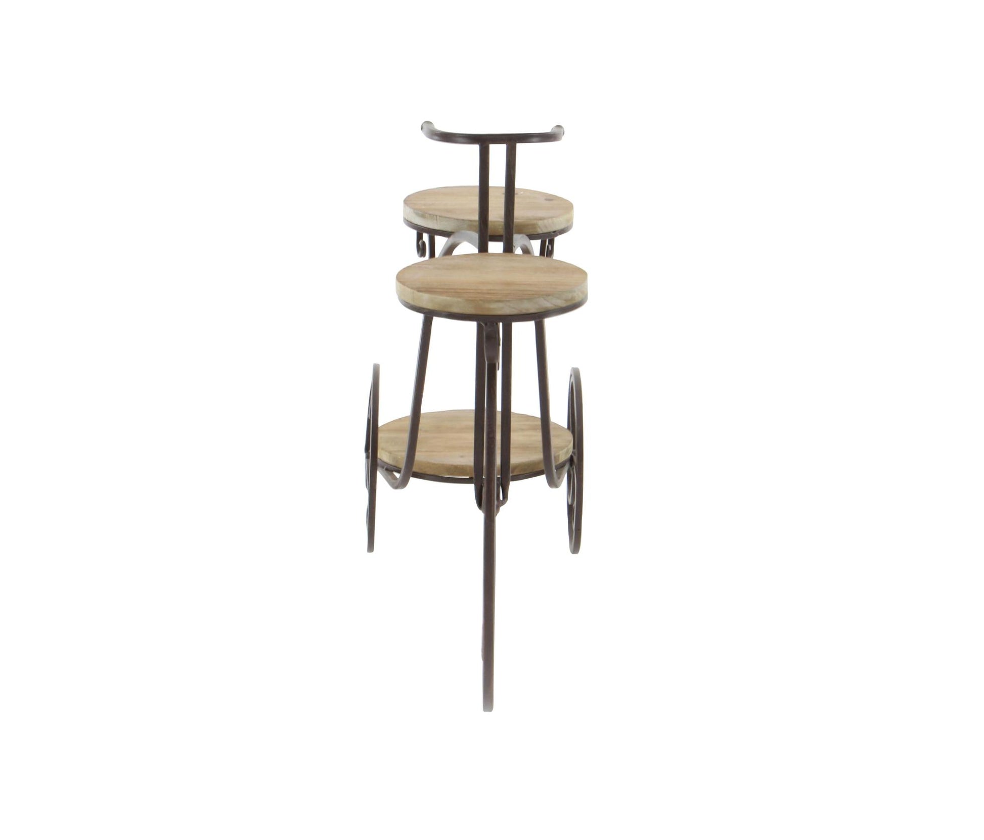 Bike Brown Metal 2 Tier Indoor Outdoor Plantstand
