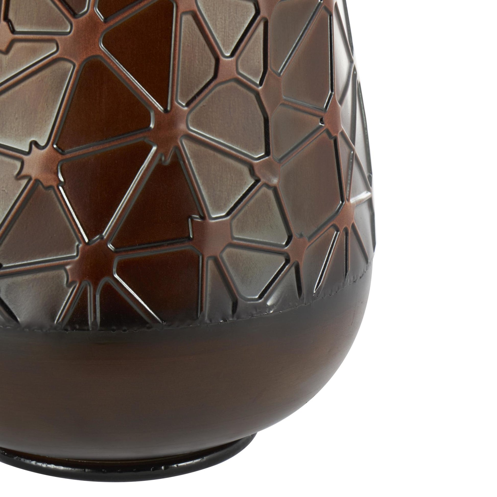 Set of 3 Metal Tall Tapered Floor Decorative Vase with Brown Trumpet Tops Set of 3 18", 39", 28"H