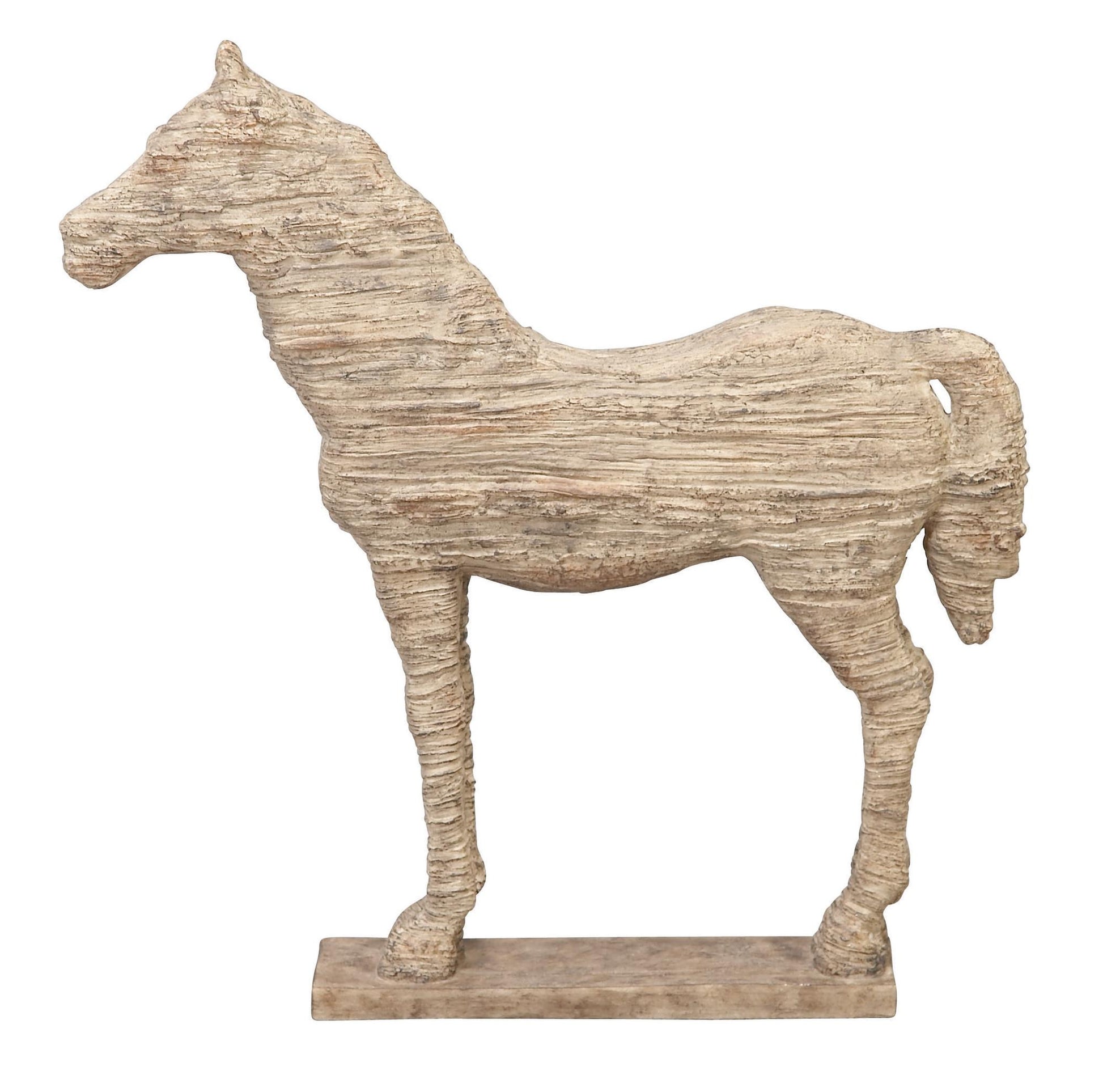 Horse Beige Polystone Decorative Sculpture
