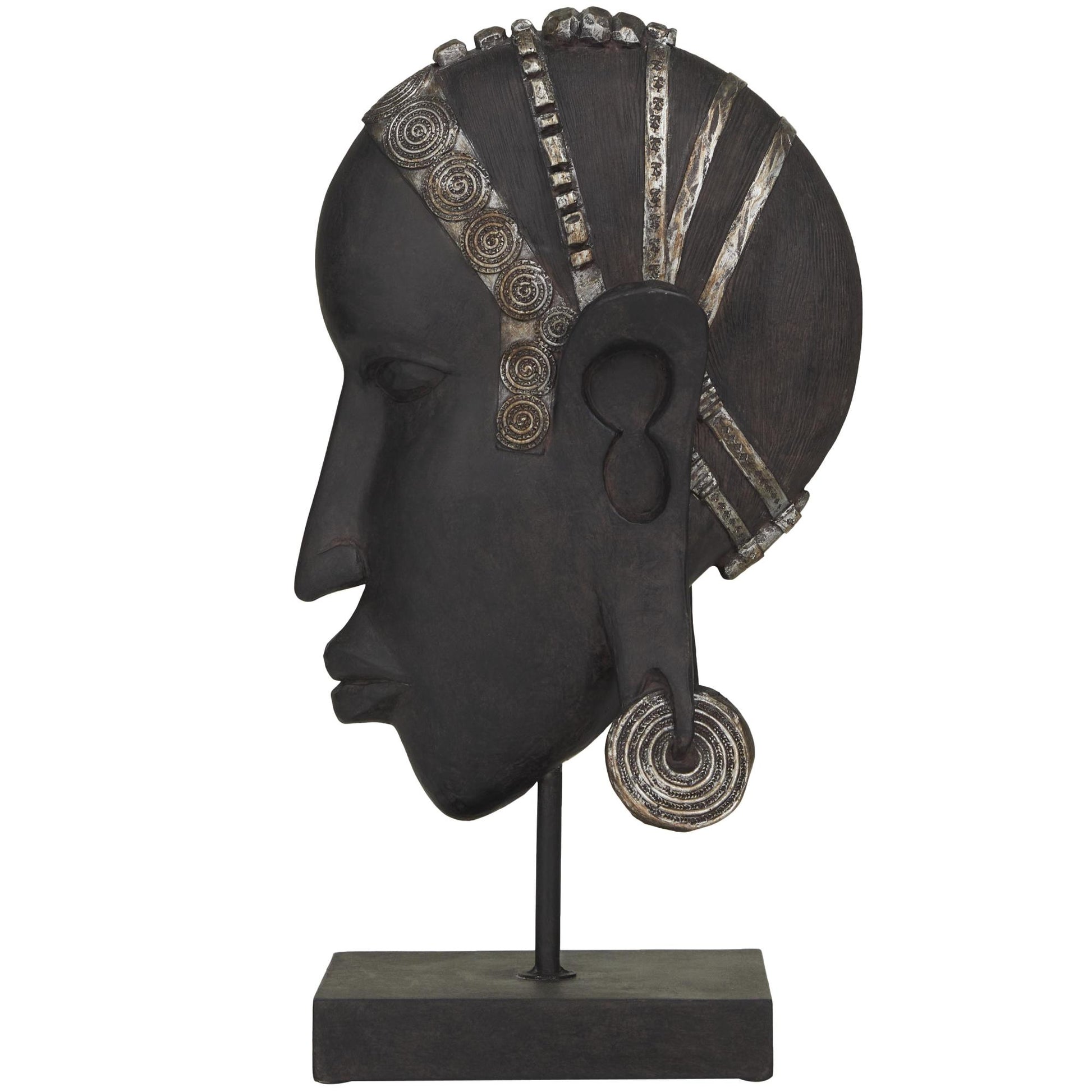 Woman Black Polyresin African Decorative Sculpture