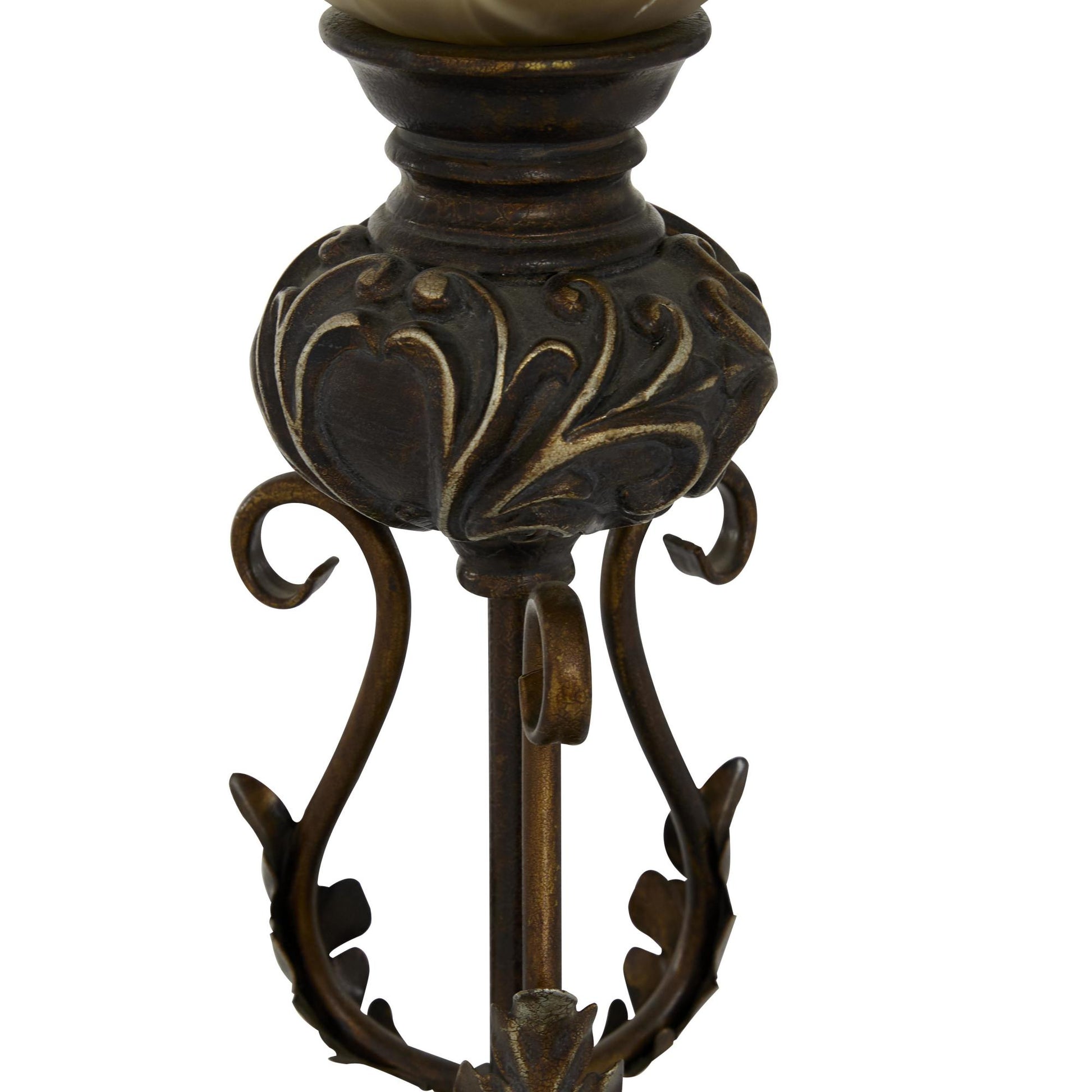 Scroll Brown Metal Antique Style Room Uplight