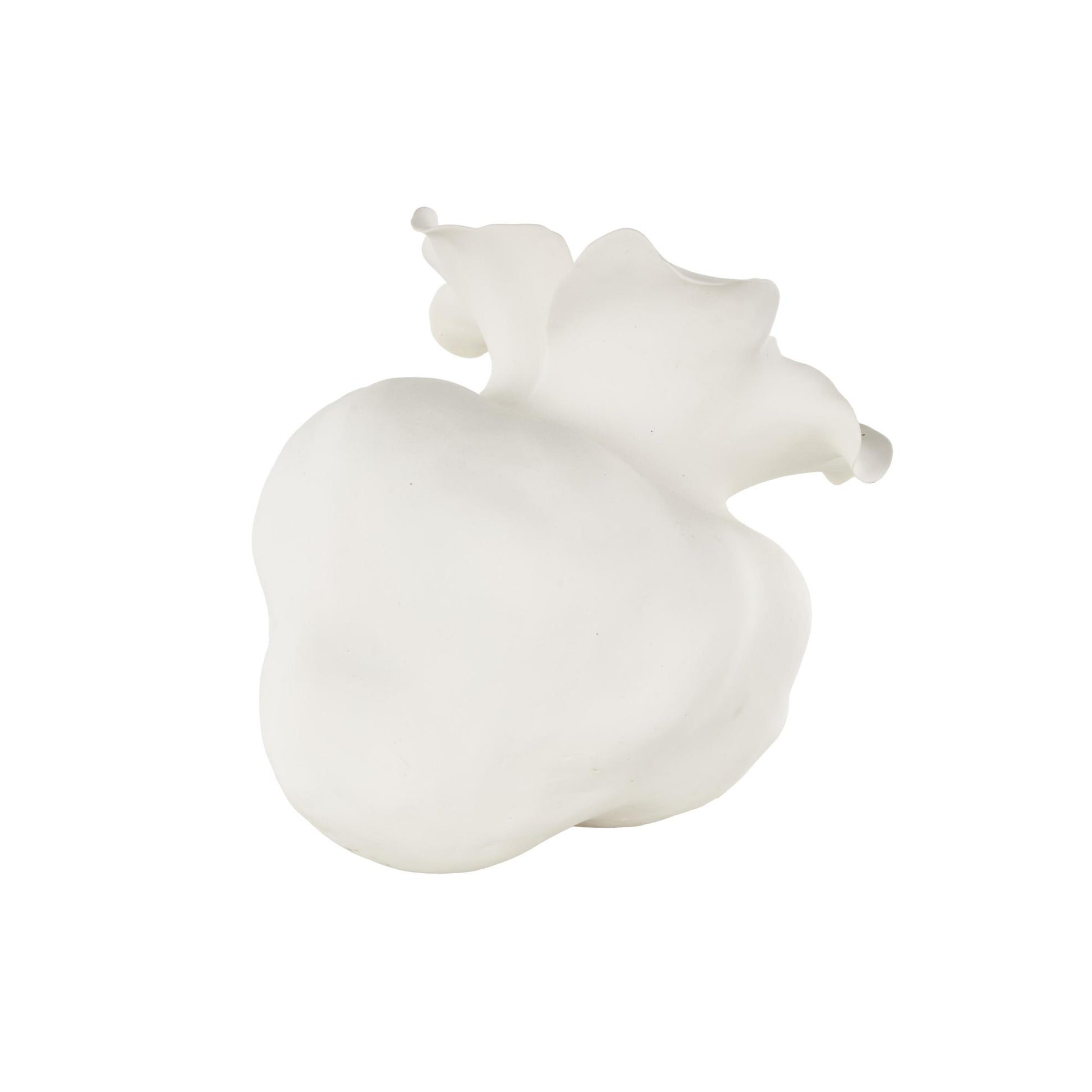 Abstract Ceramic Wide Rounded Floral Shaped Decorative Vase with Petal Rim