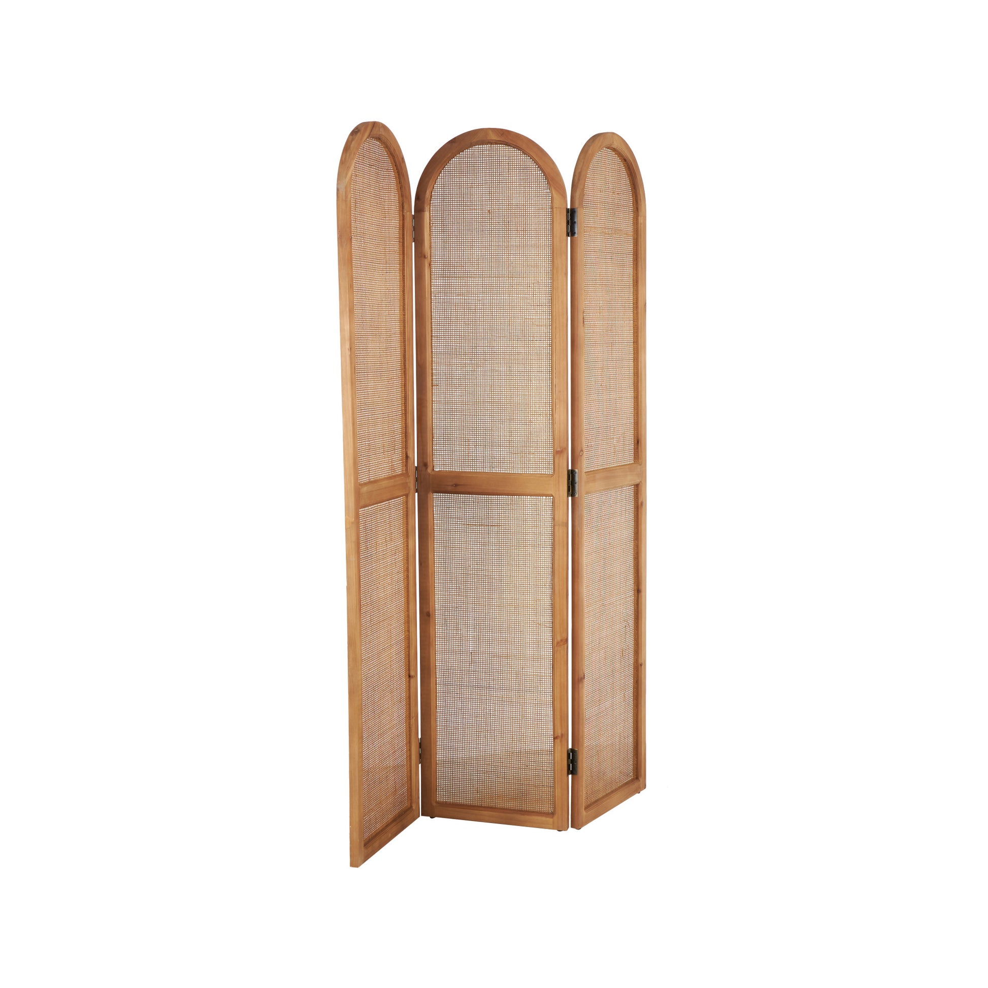 Brown Wood Foldable 3 Panel Partition Room Divider Screen