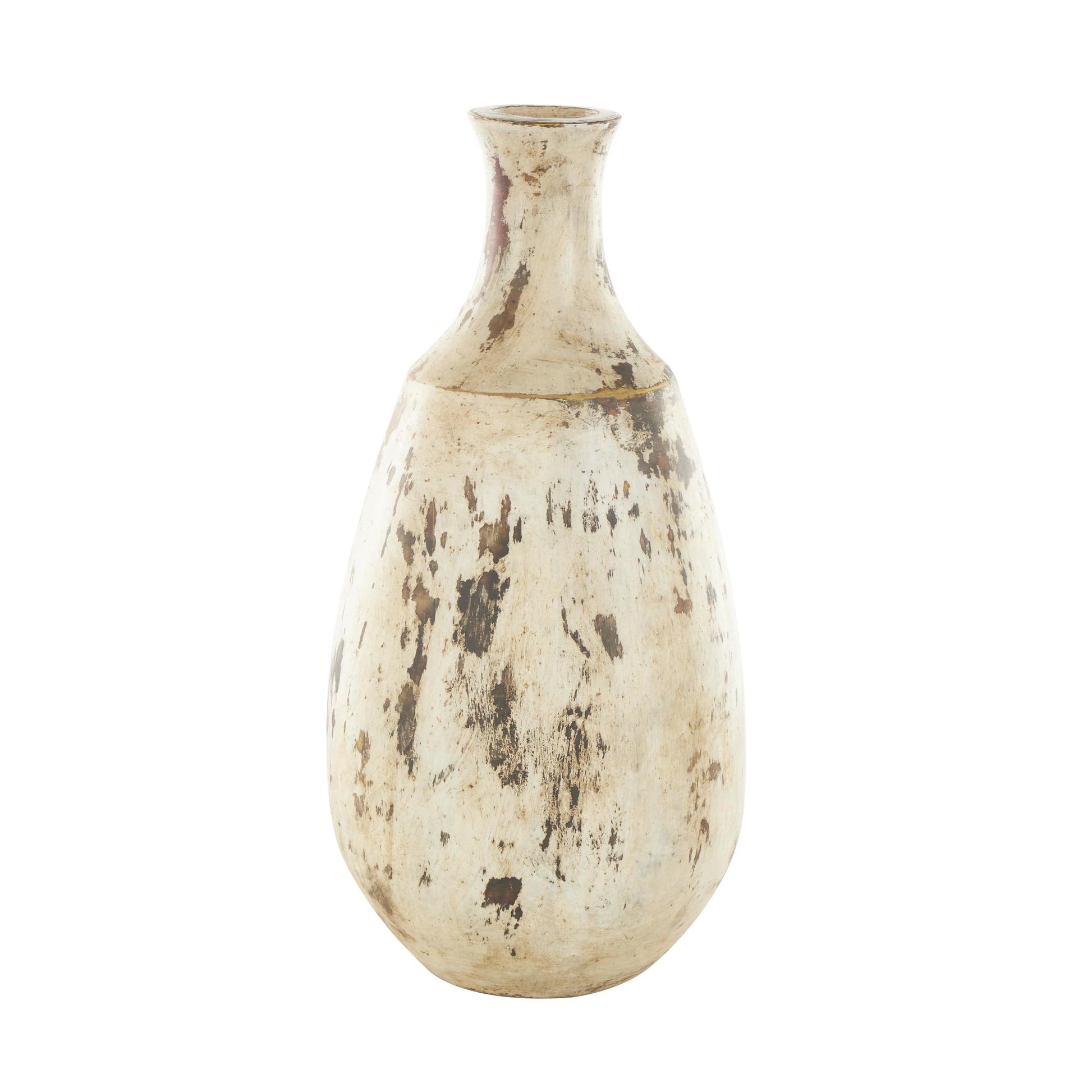 Brown Ceramic Antique Style Distressed Decorative Vase