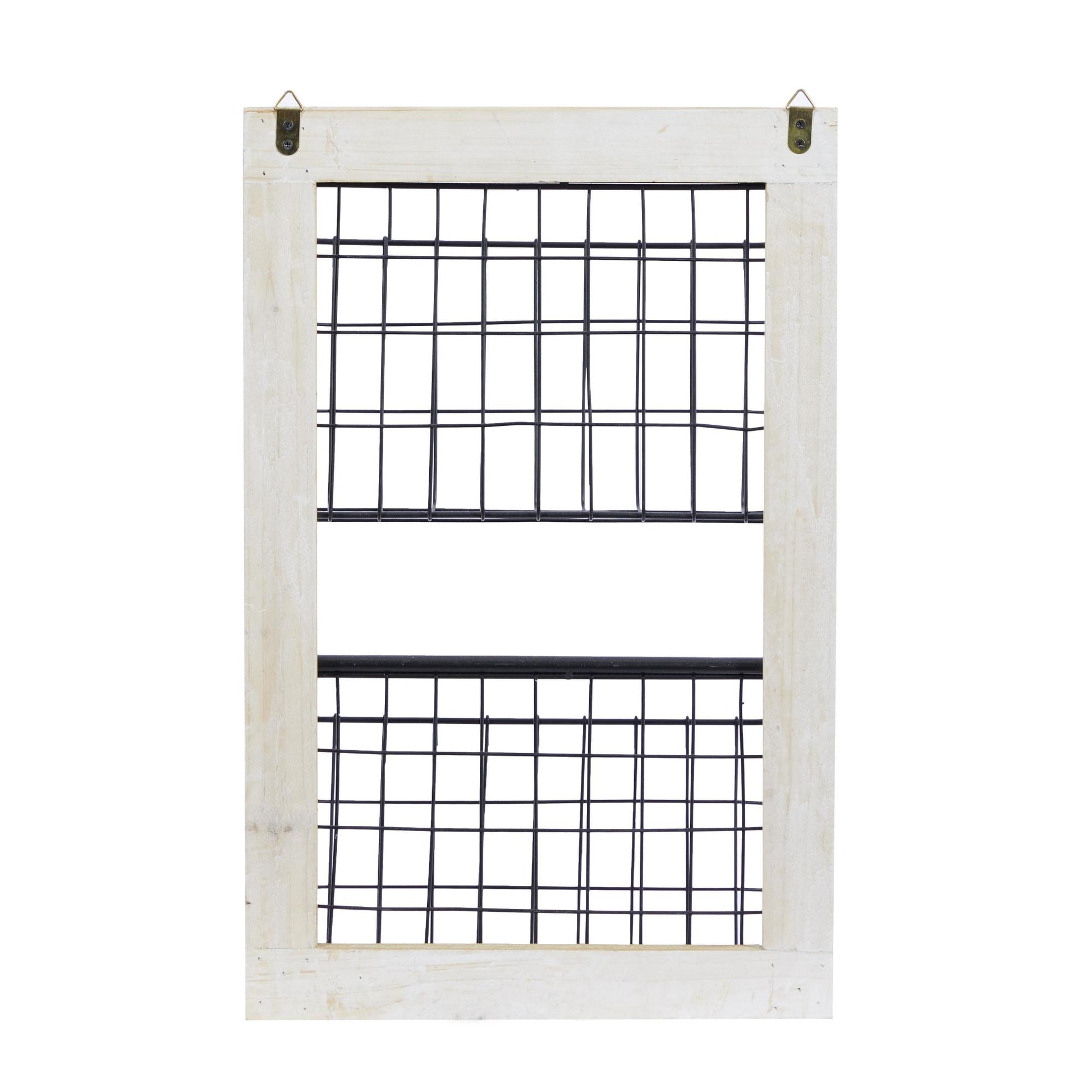 Black Metal 3 Slot Decorative Magazine Rack Holder with Suspended Baskets