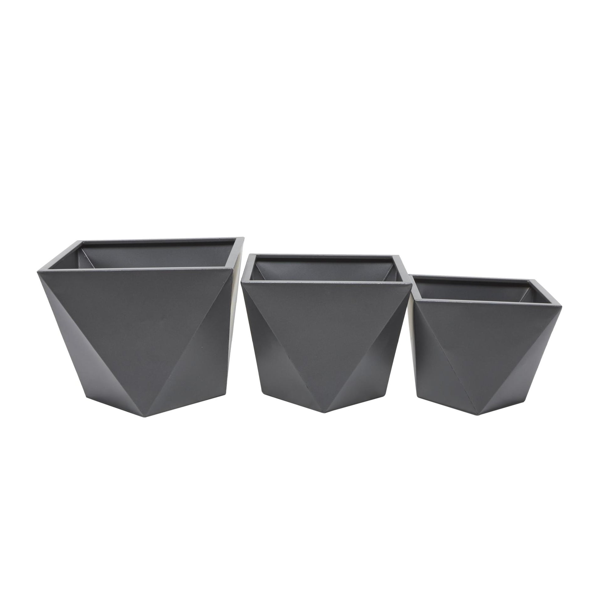 CosmoLiving by Cosmopolitan Set of 3 Metal Indoor Outdoor Planter