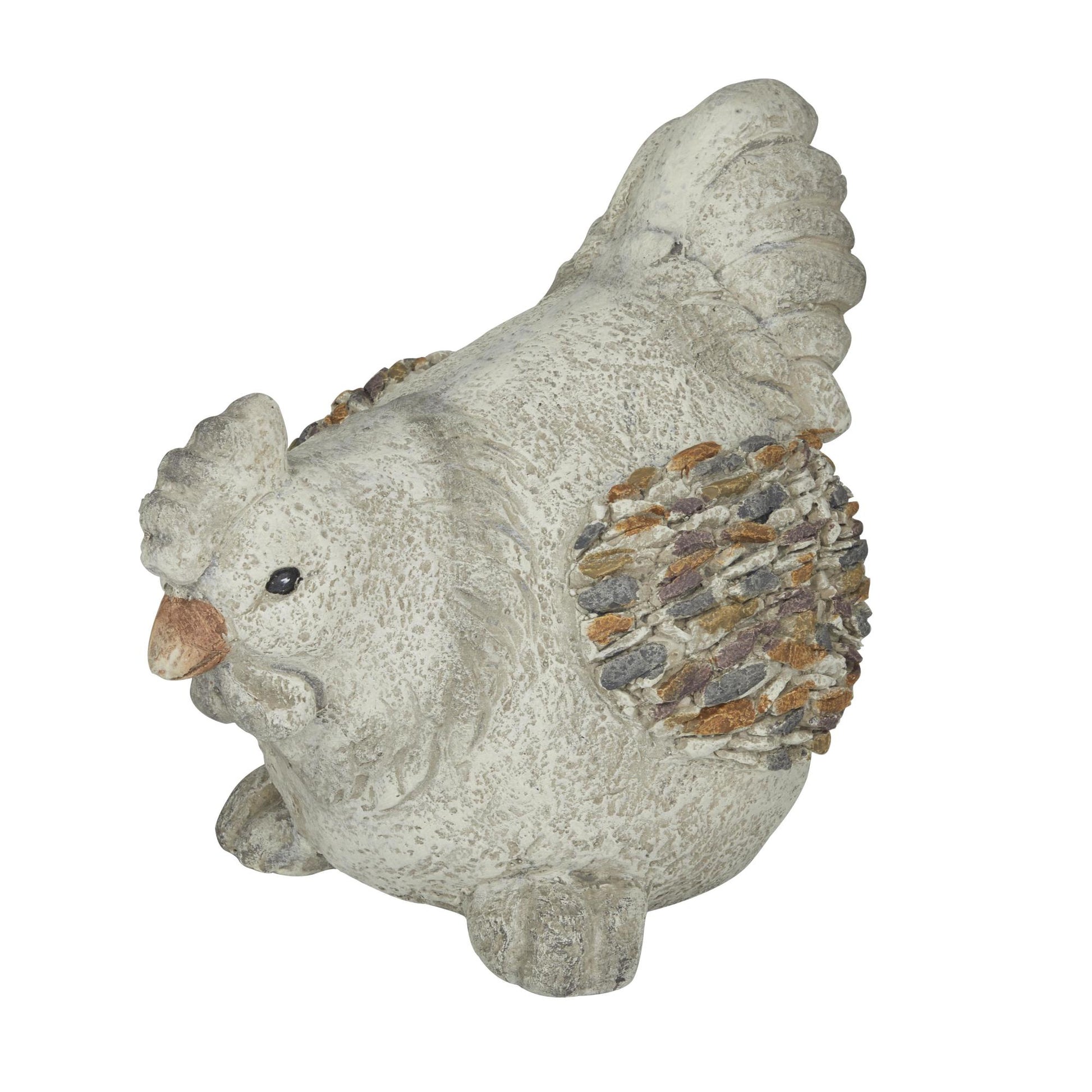 Chicken Gray Polystone Indoor Outdoor Decorative Garden Sculpture