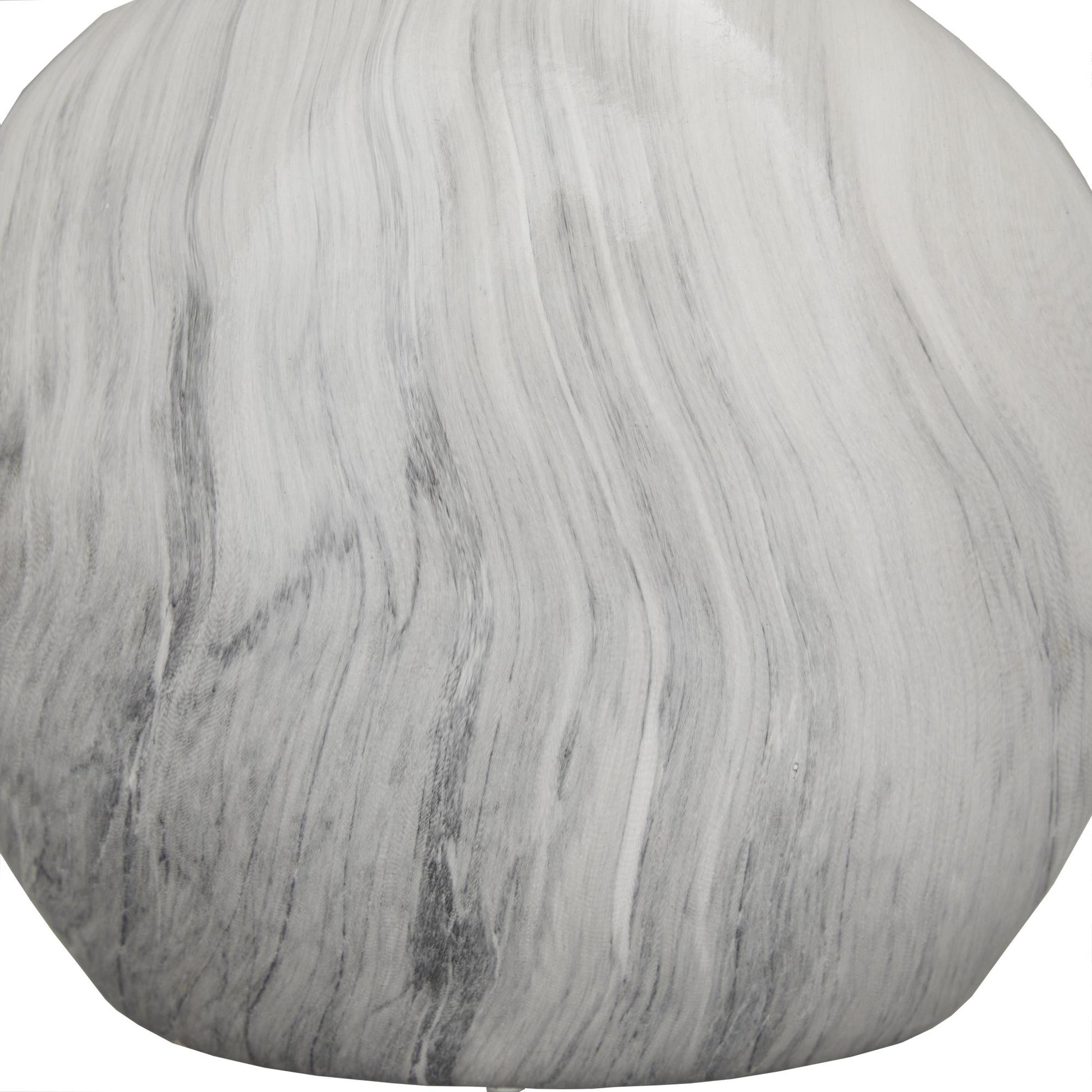 Set of 3 Gray Ceramic Faux Marble Decorative Vase