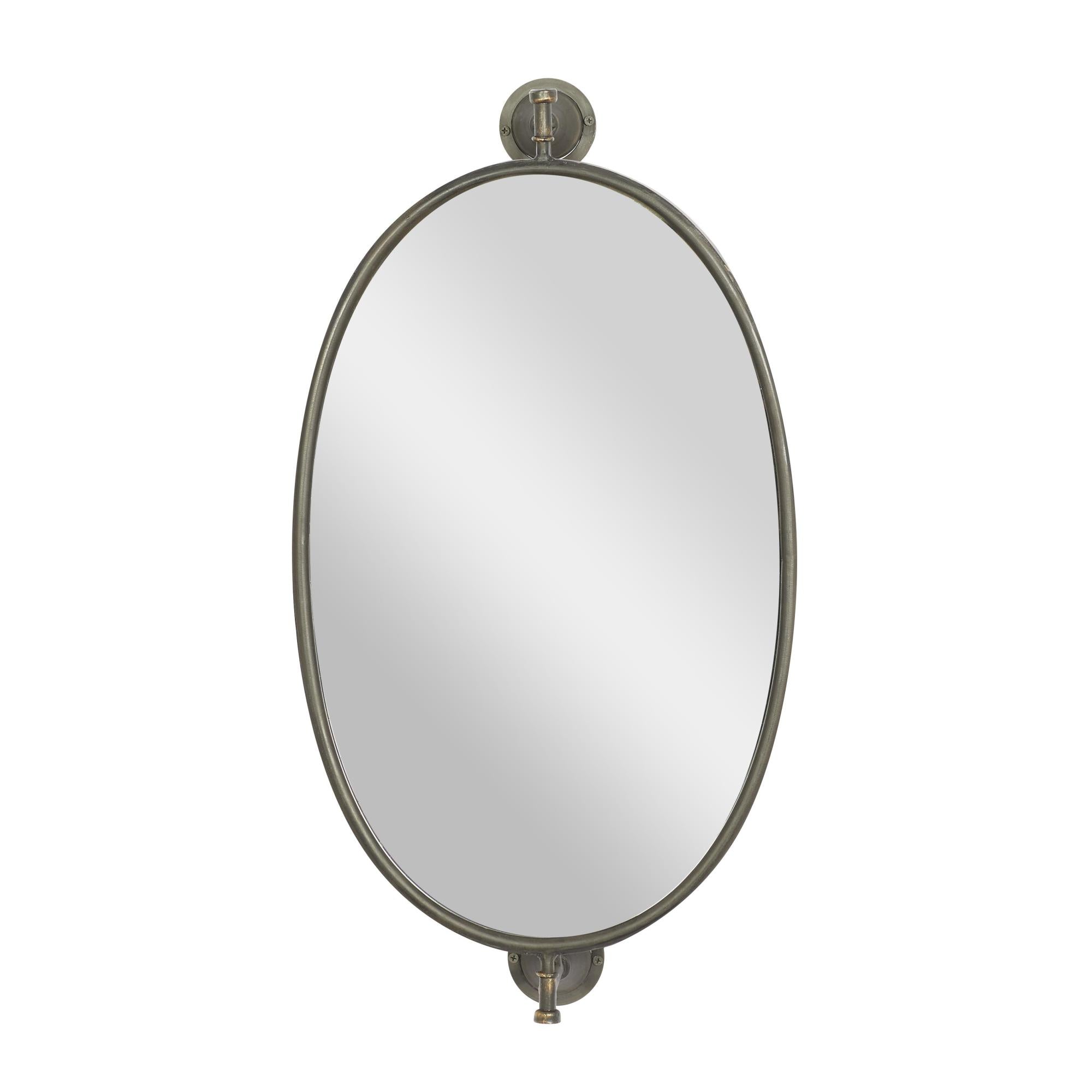 Metal Oval Shaped Room Wall Mirror 15" x 7" x 29"