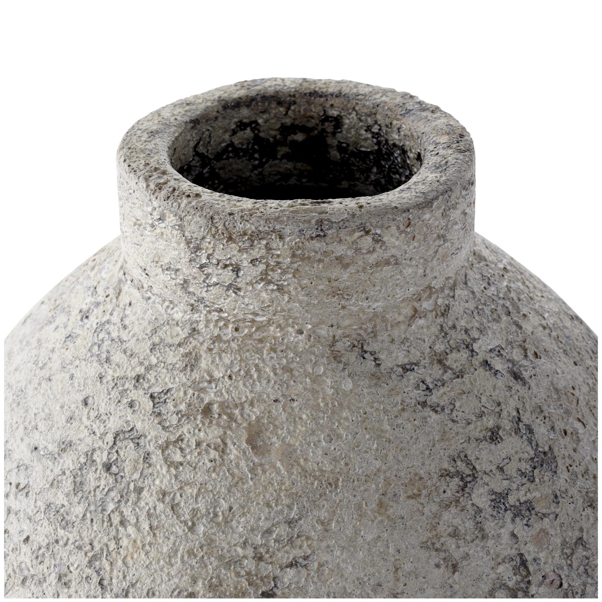 Beige Ceramic Handmade Antique Style Textured Decorative Vase