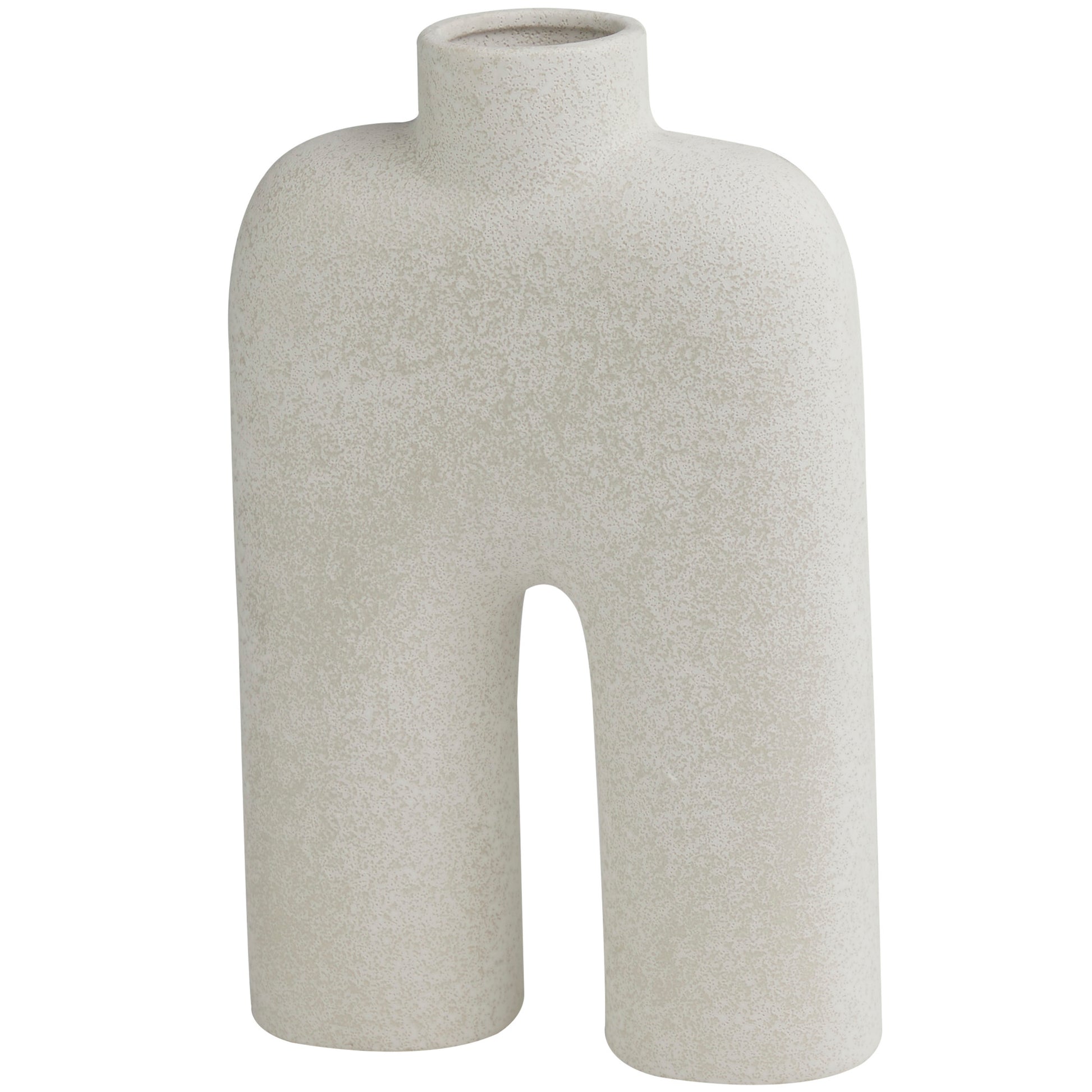 Abstract Ceramic Rounded Arched Decorative Vase with Glossy Speckled Texture