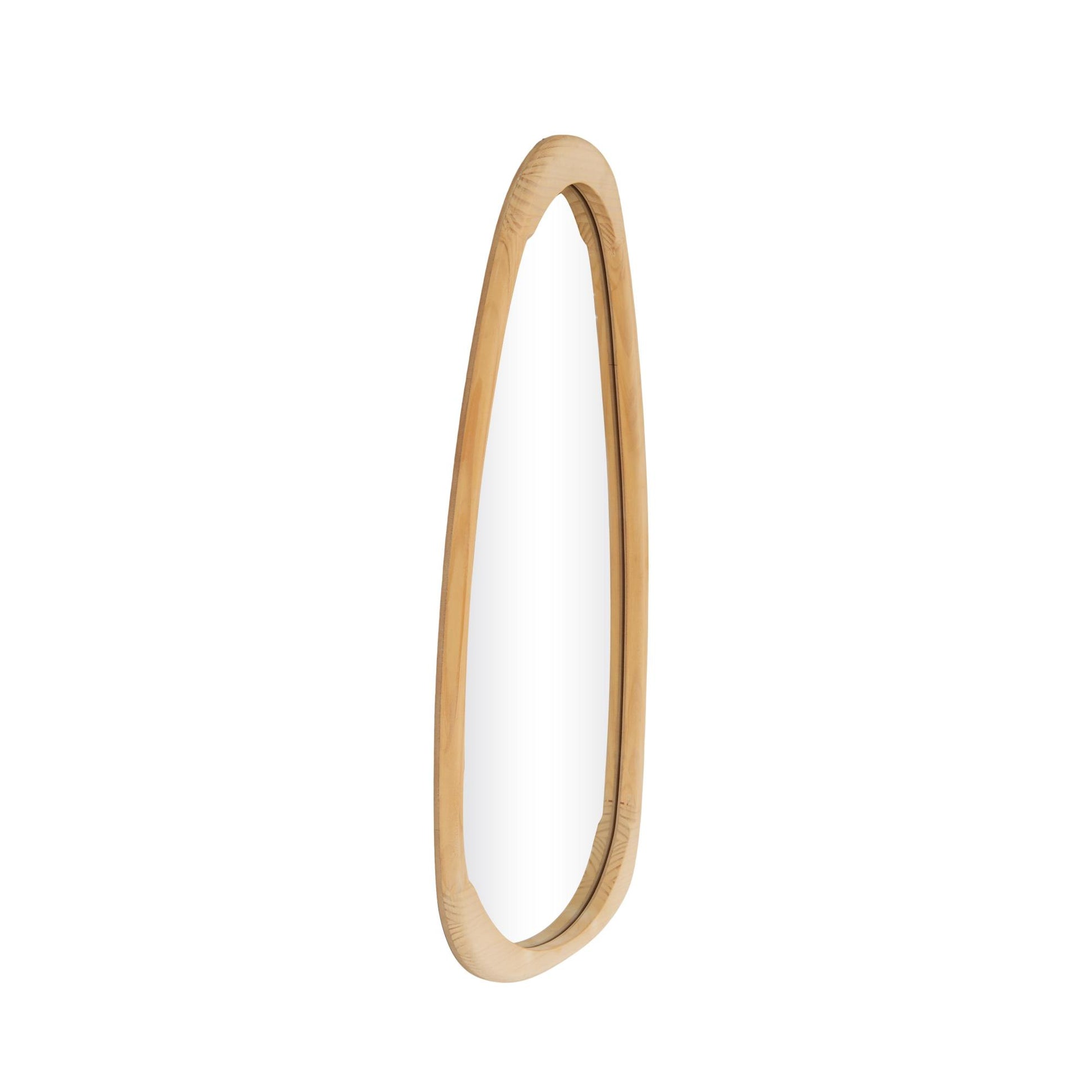 Brown Wood Oval Room Wall Mirror