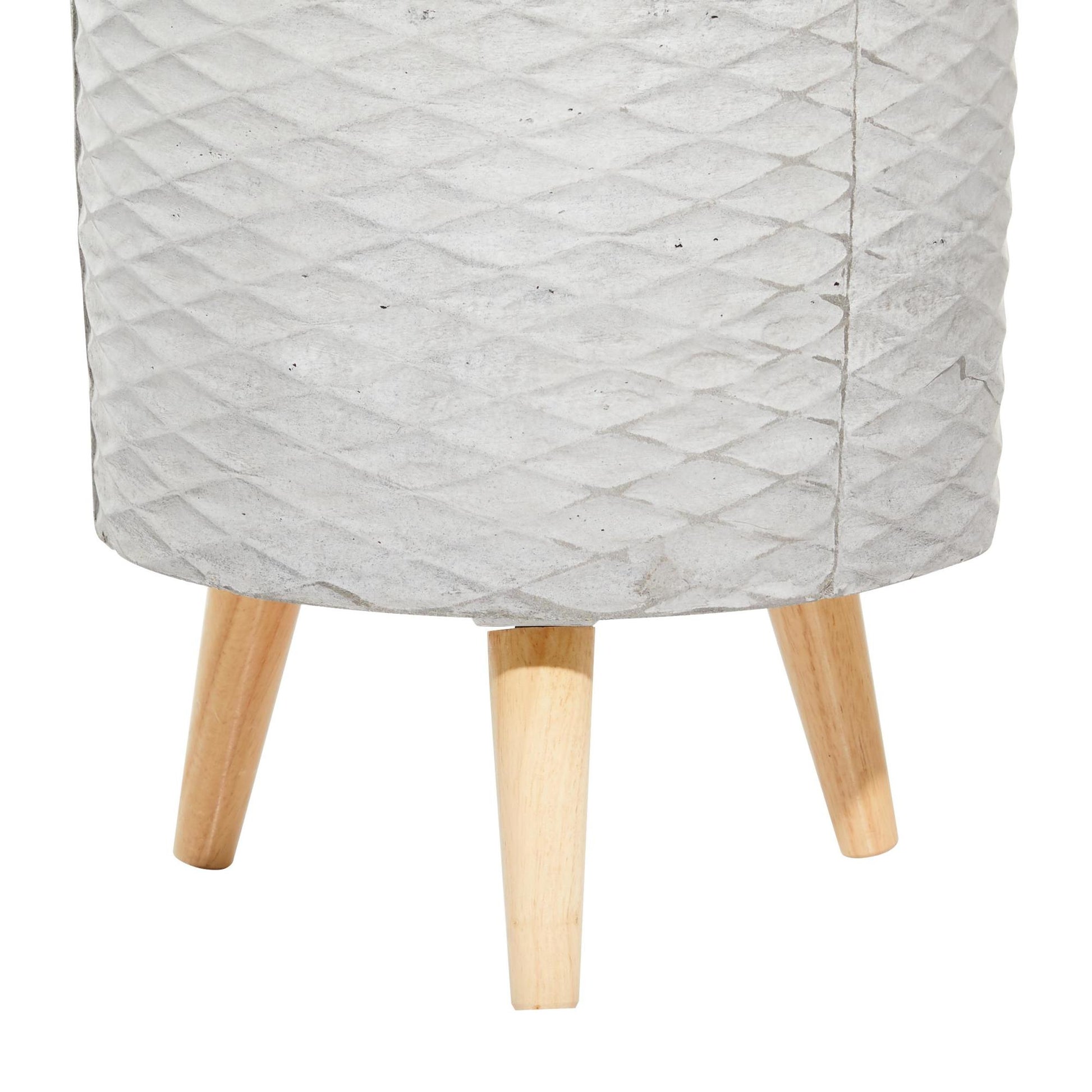 Set of 2 Gray Ceramic Planter