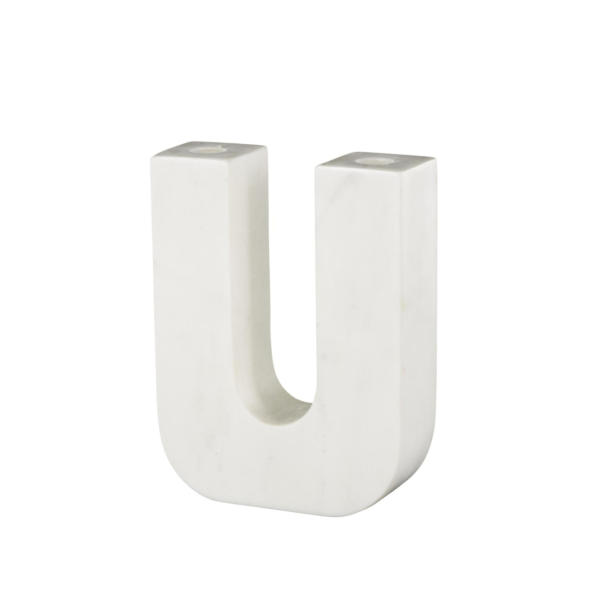 Abstract Marble U-Shaped Decorative Candle Holder 6" x 2" x 8"