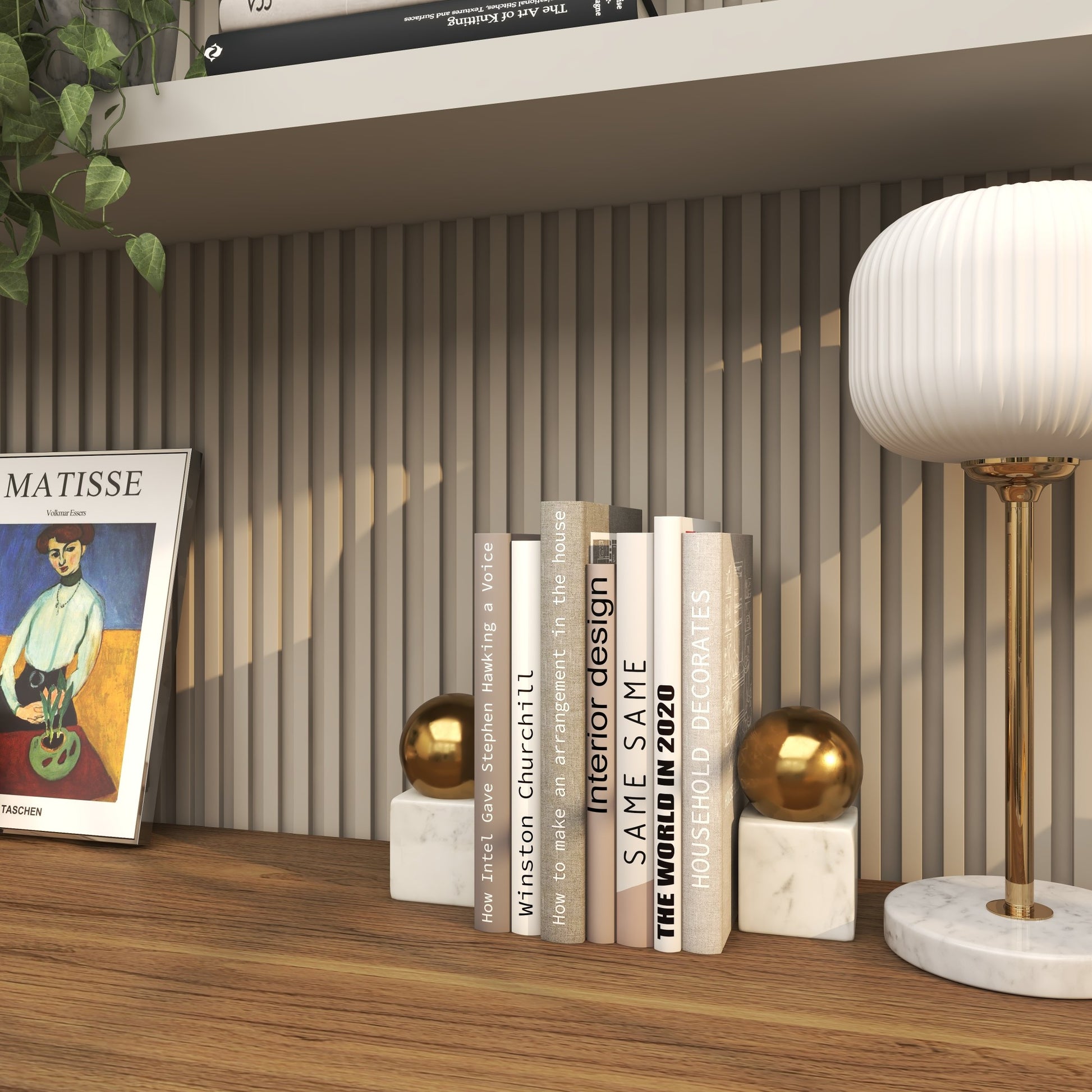 CosmoLiving by Cosmopolitan Set of 2 Marble 7 lbs Decorative Bookends with Silver Aluminum Orb