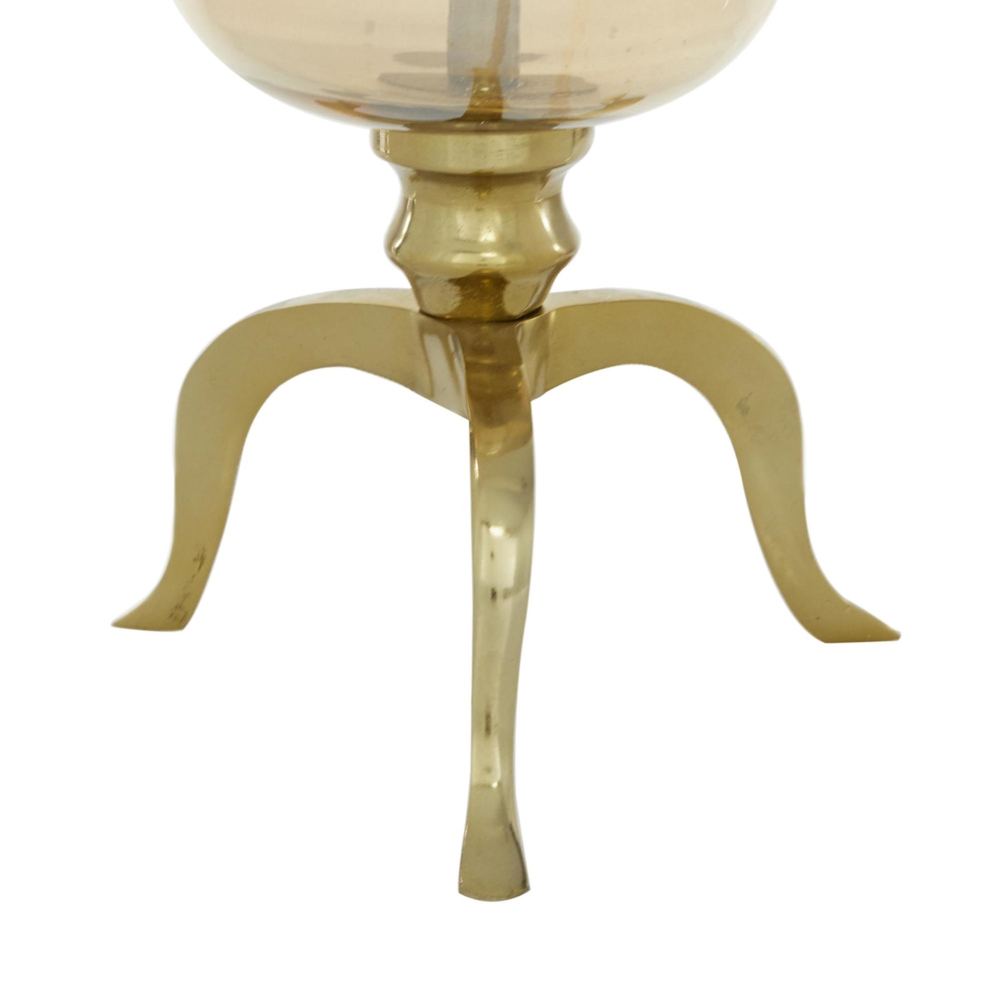 Gold Aluminum Metal Single Candle Room Hurricane Lamp
