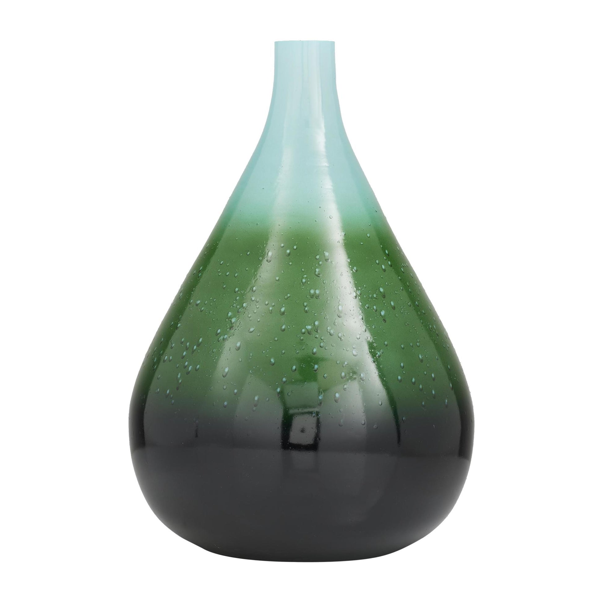 Green Glass Ombre Decorative Vase