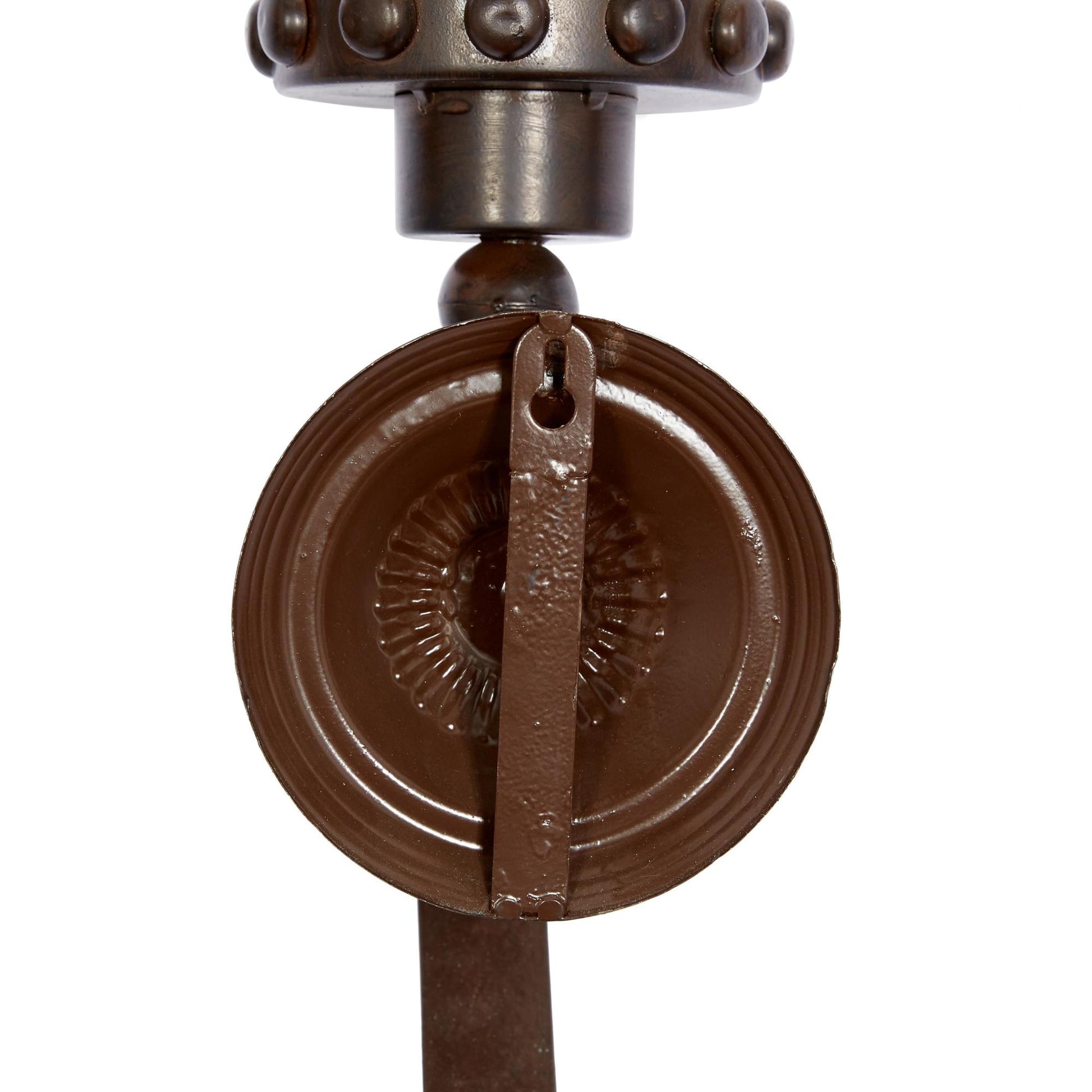 Scroll Brown Metal Studded Pillar Indoor Outdoor Wall Sconce