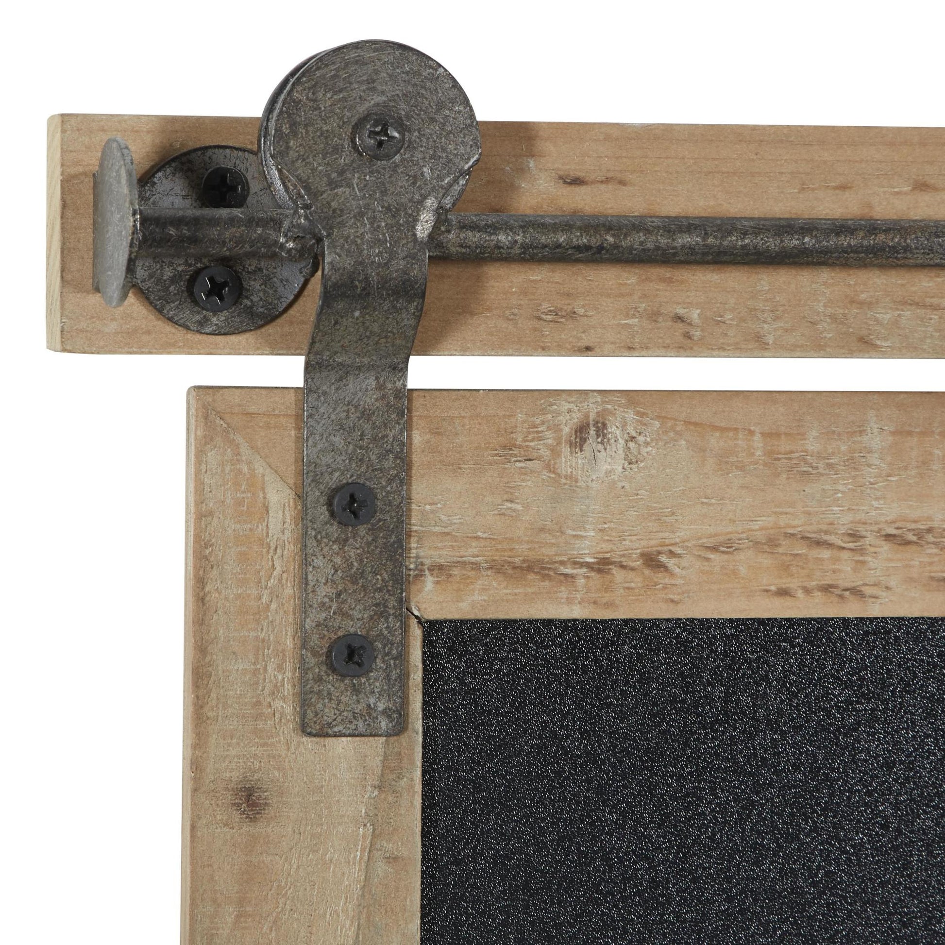 Sign Brown Wood Chalkboard Home Wall Decor with Barn Door Inspired Top