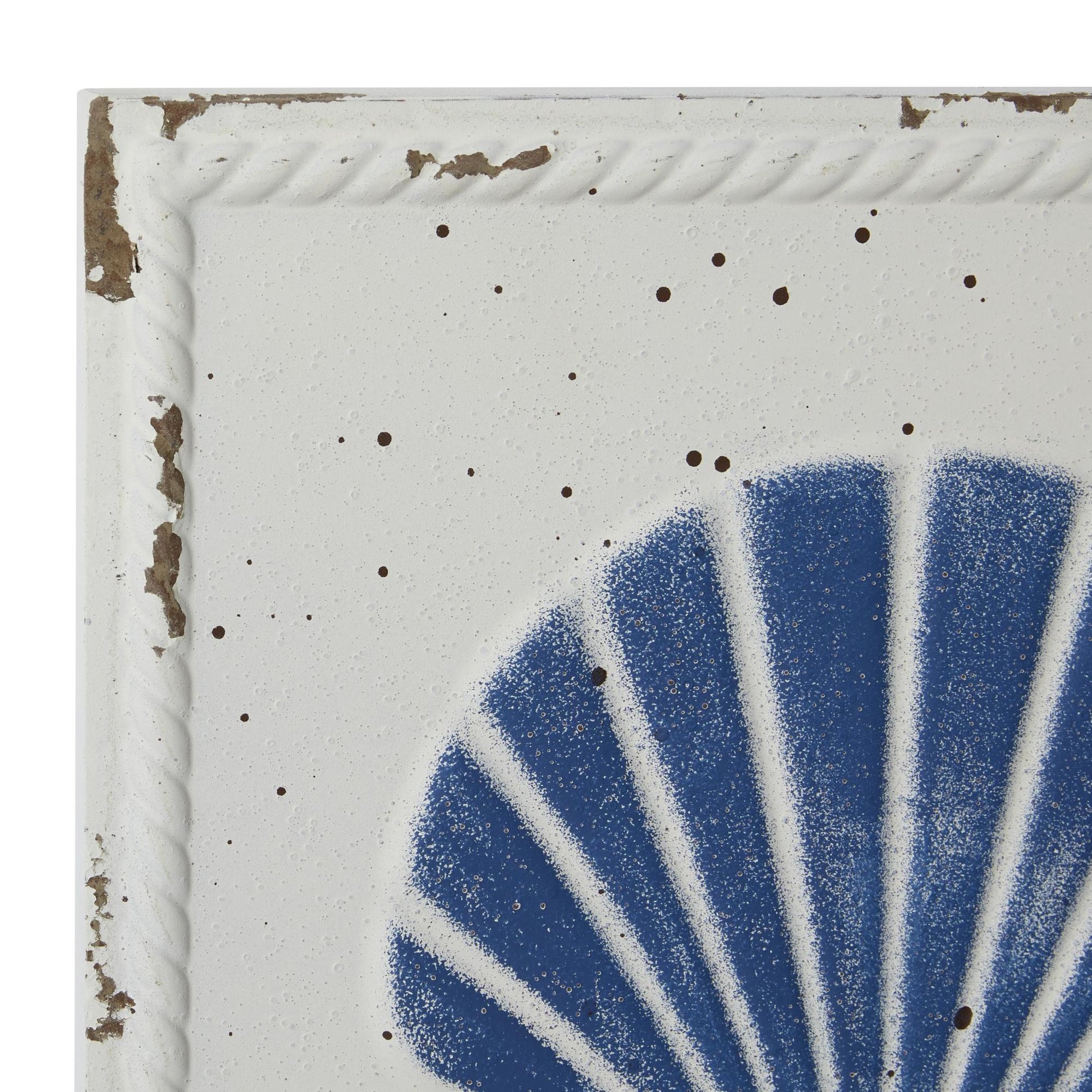 Set of 4 Sea Horse Metal Speckled Home Wall Decor with Starfish, Shell, and Coral Designs Set of 4 12"W, 12"H