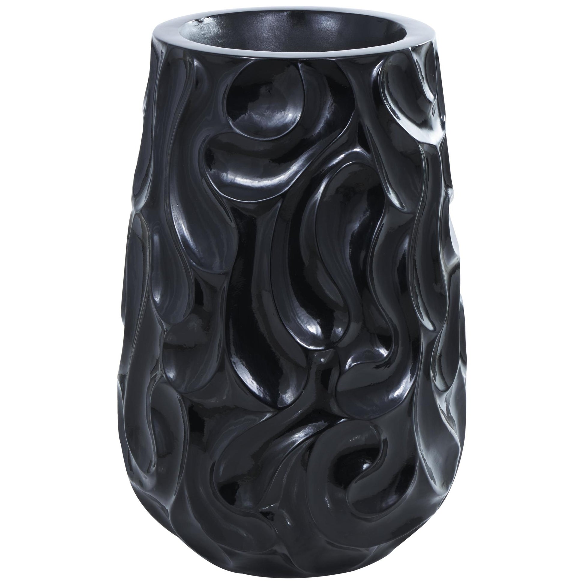 Abstract Resin Large Wavy Textured Floor Decorative Vase