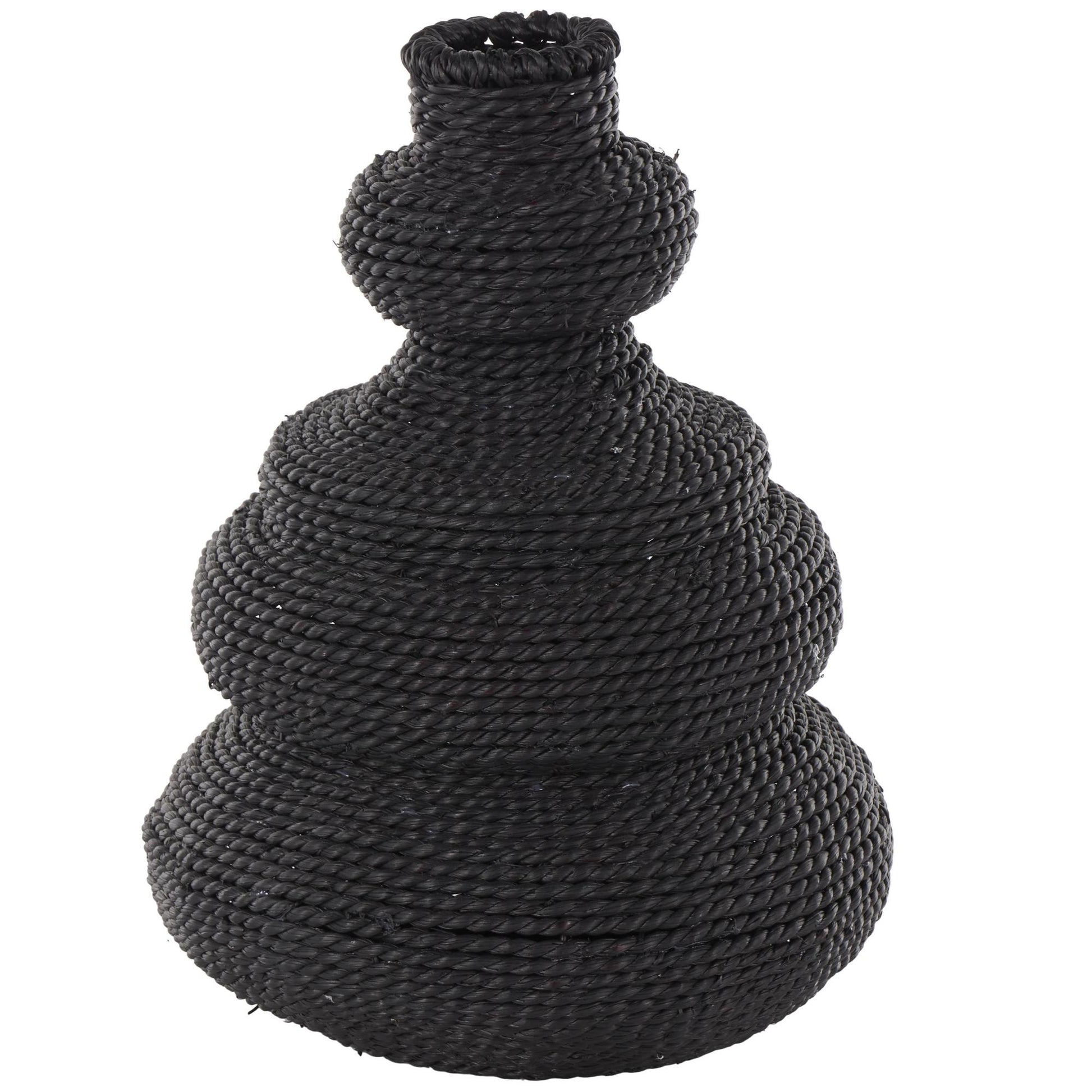 Seagrass Handmade Wrapped Decorative Vase with Abstract Bubble Shape 10" x 10" x 14"