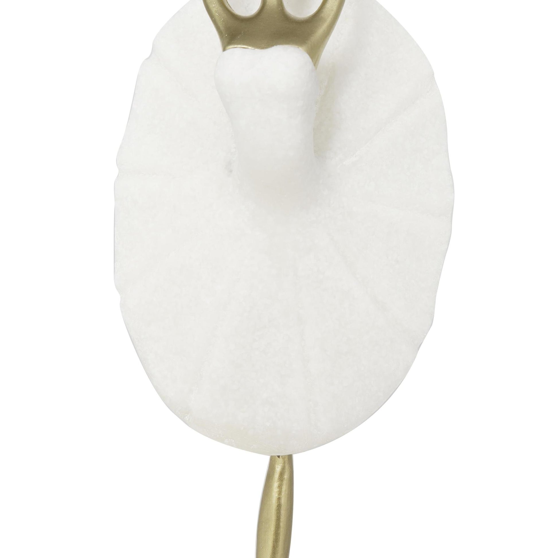 Dancer Cream Polystone Ballet Decorative Sculpture with Gold Accents