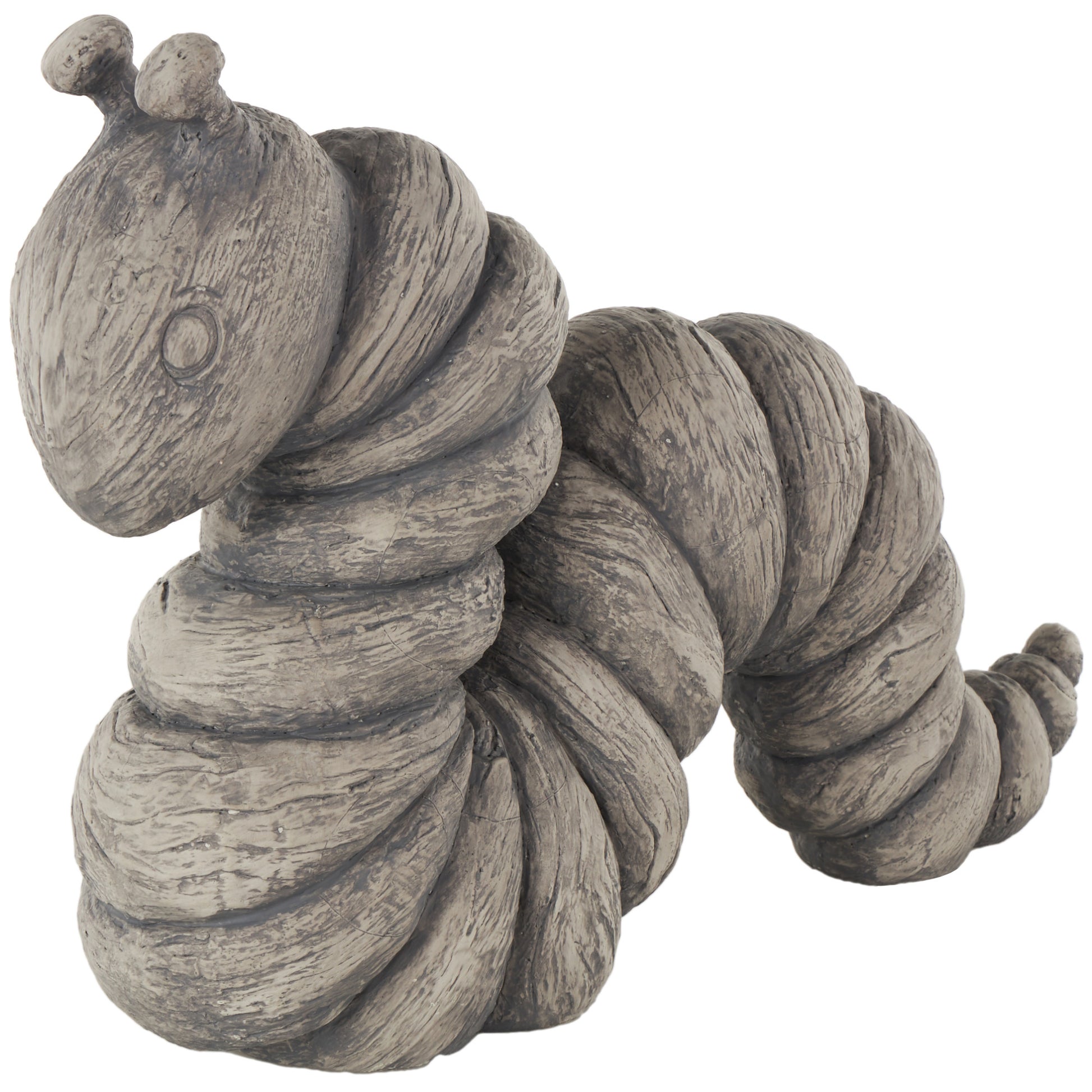 Worm Gray Polyresin Textured Decorative Sculpture
