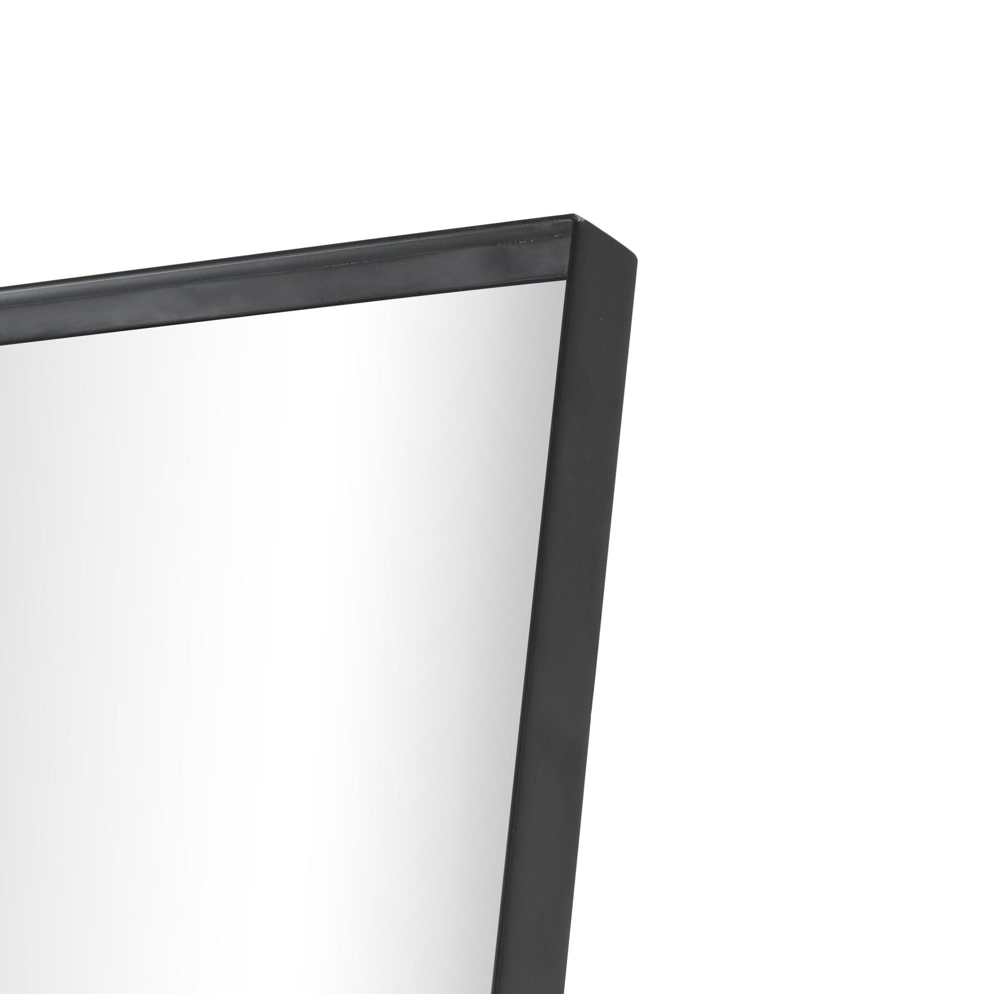 Black Metal Foldable Room Floor Mirror with Thin Frame