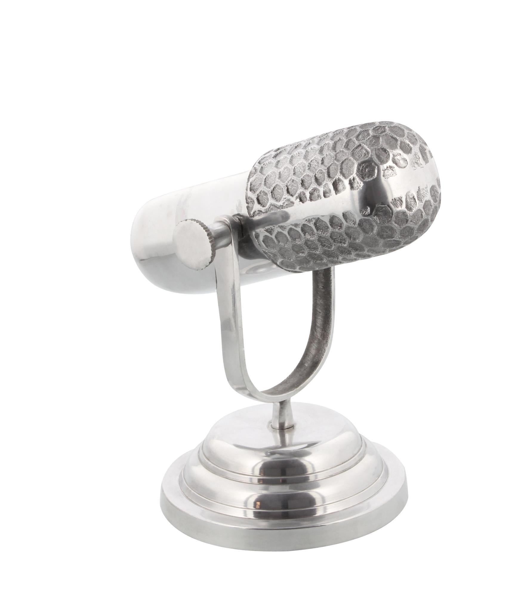 Microphone Silver Aluminum Metal Decorative Sculpture