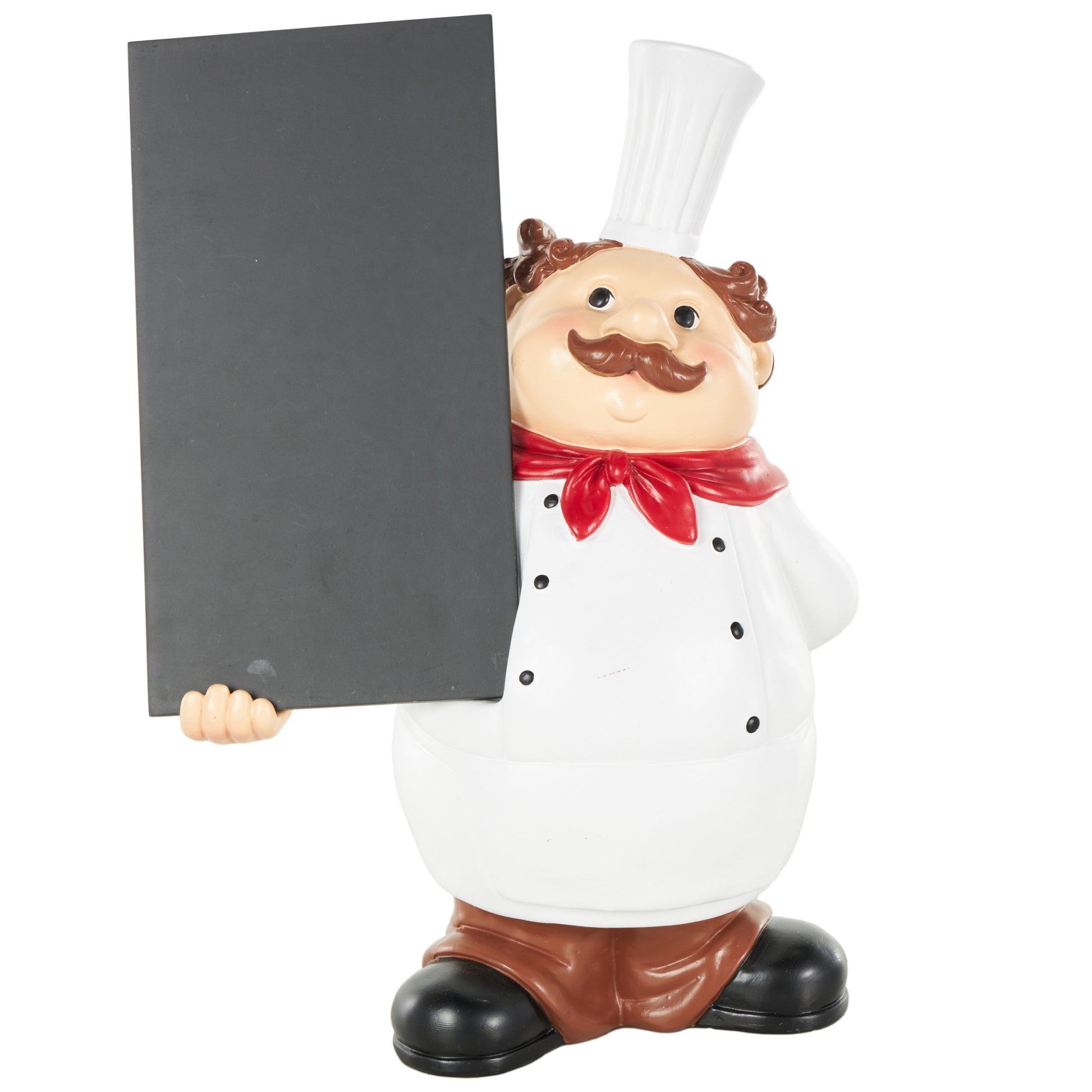 Chef White Polystone Kitchen Decorative Figurine Decorative Sculpture with Chalkboard