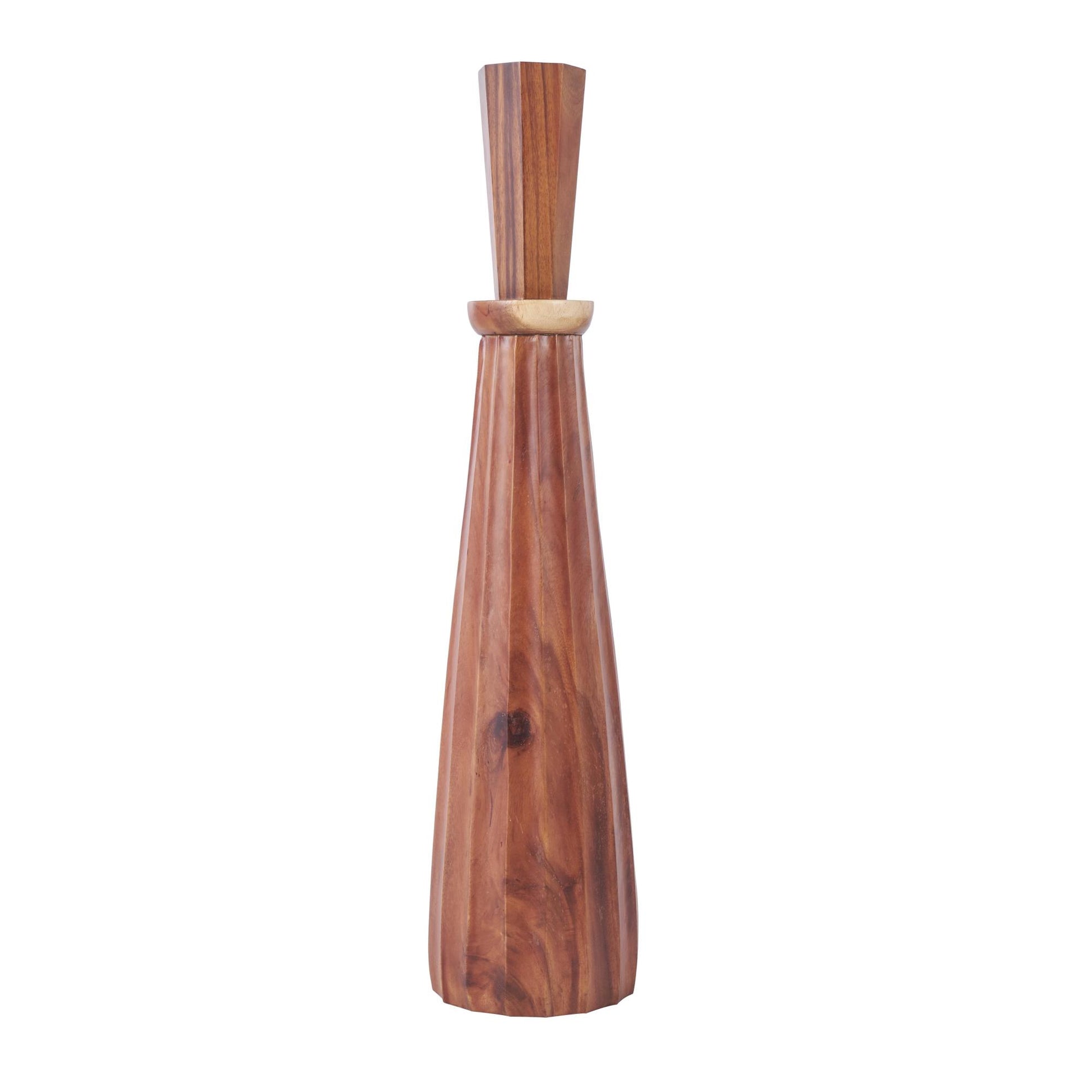 Brown Wood Handmade Hand Turned Decorative Vase