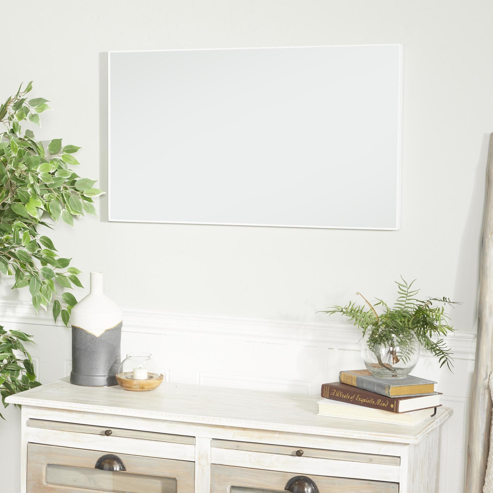 Wooden Room Wall Mirror with Thin Frame