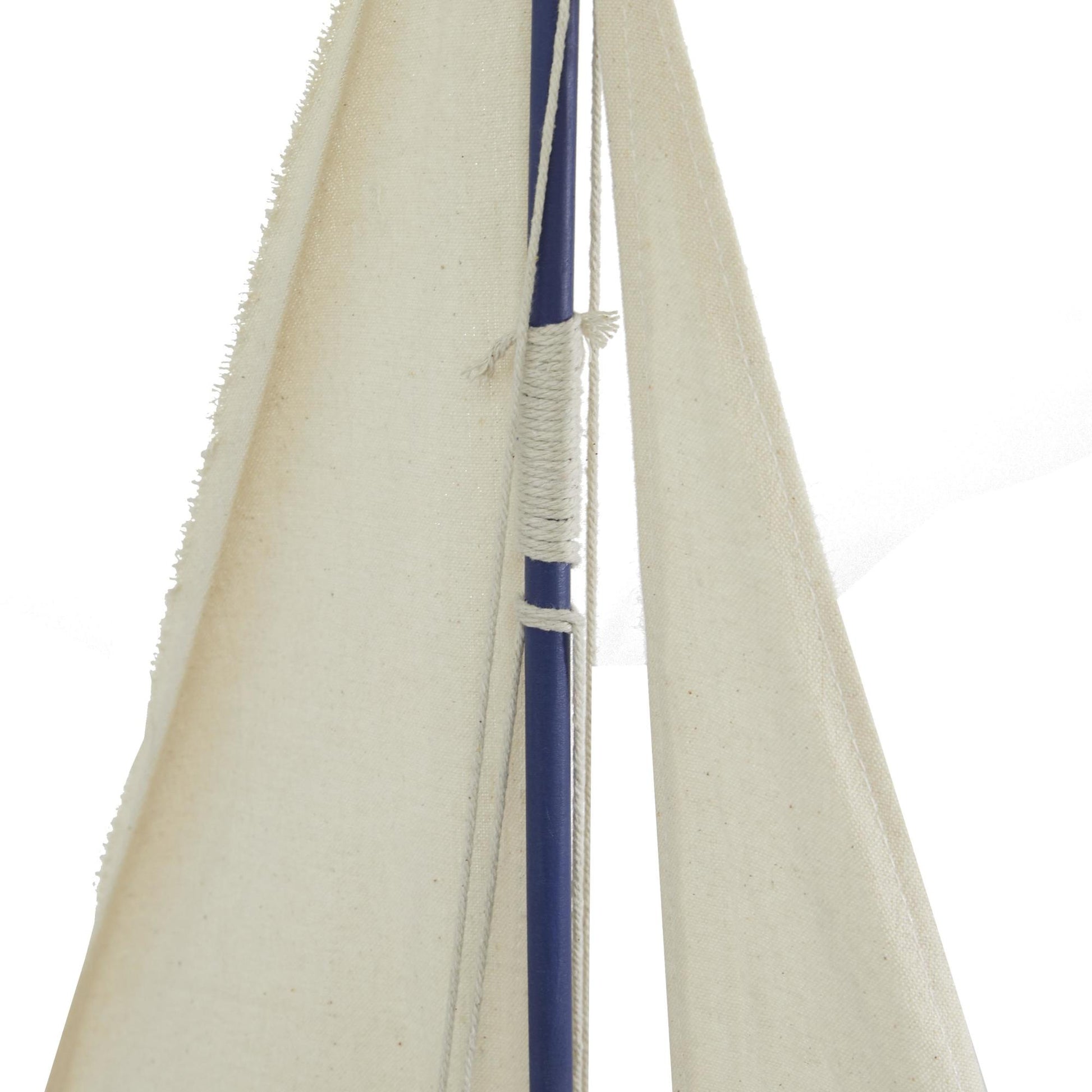 Sail Boat Dark Blue Wood Decorative Sculpture with Lifelike Rigging