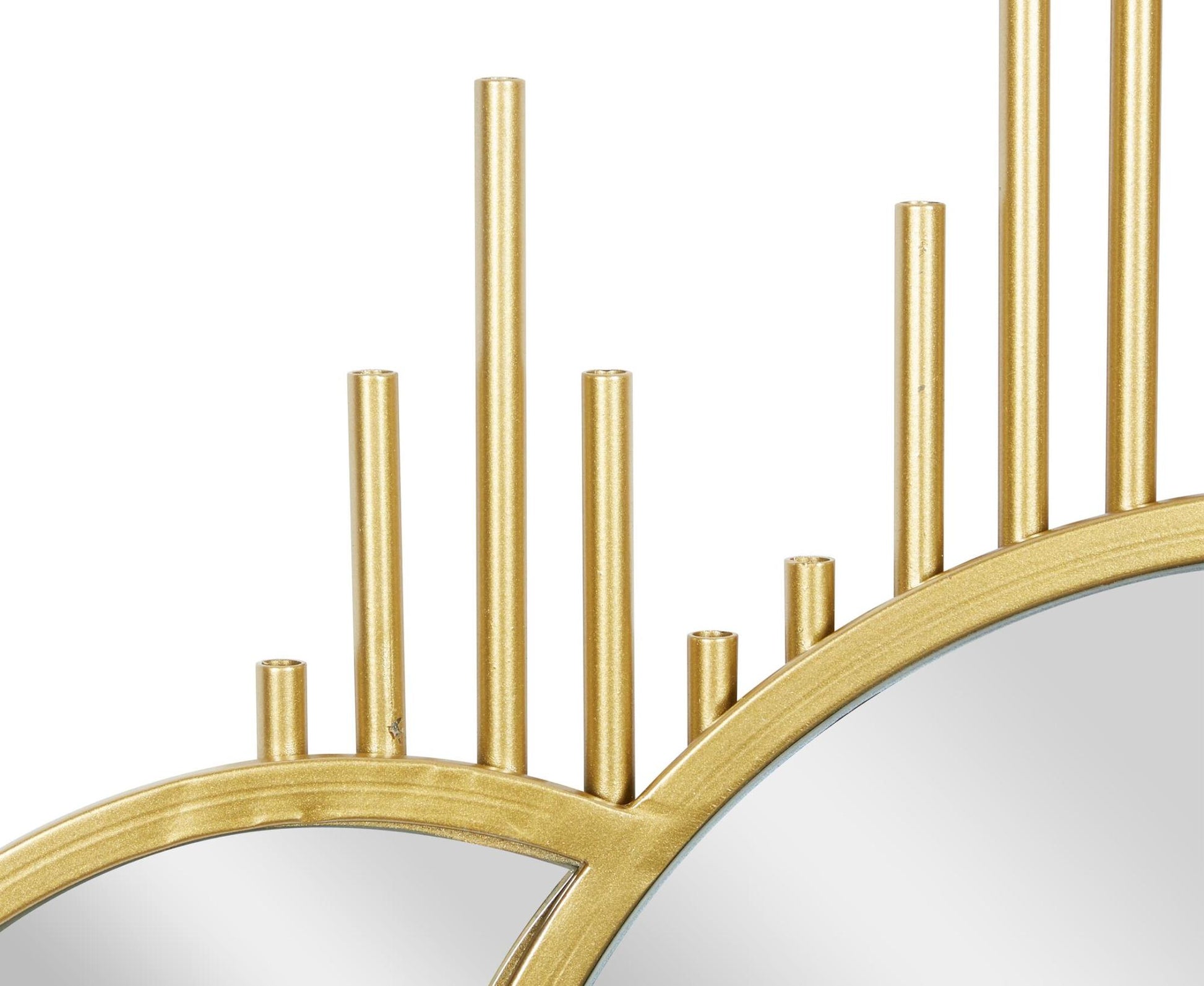 CosmoLiving by Cosmopolitan Geometric Gold Metal Room Wall Mirror