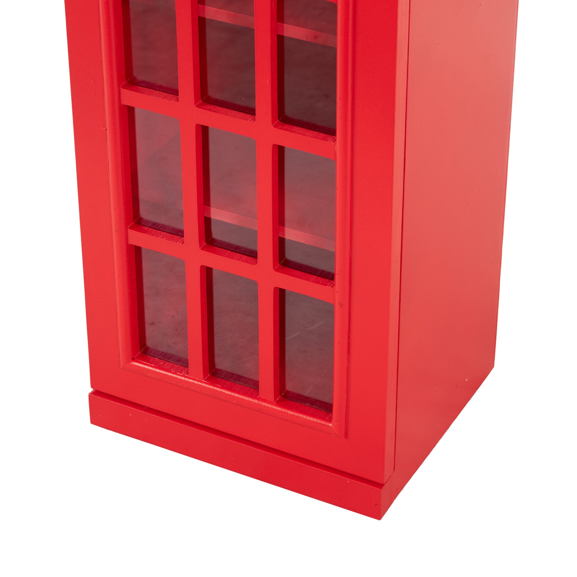 Telephone Red Wooden Vintage London Booth 3 Shelf Room Storage Unit