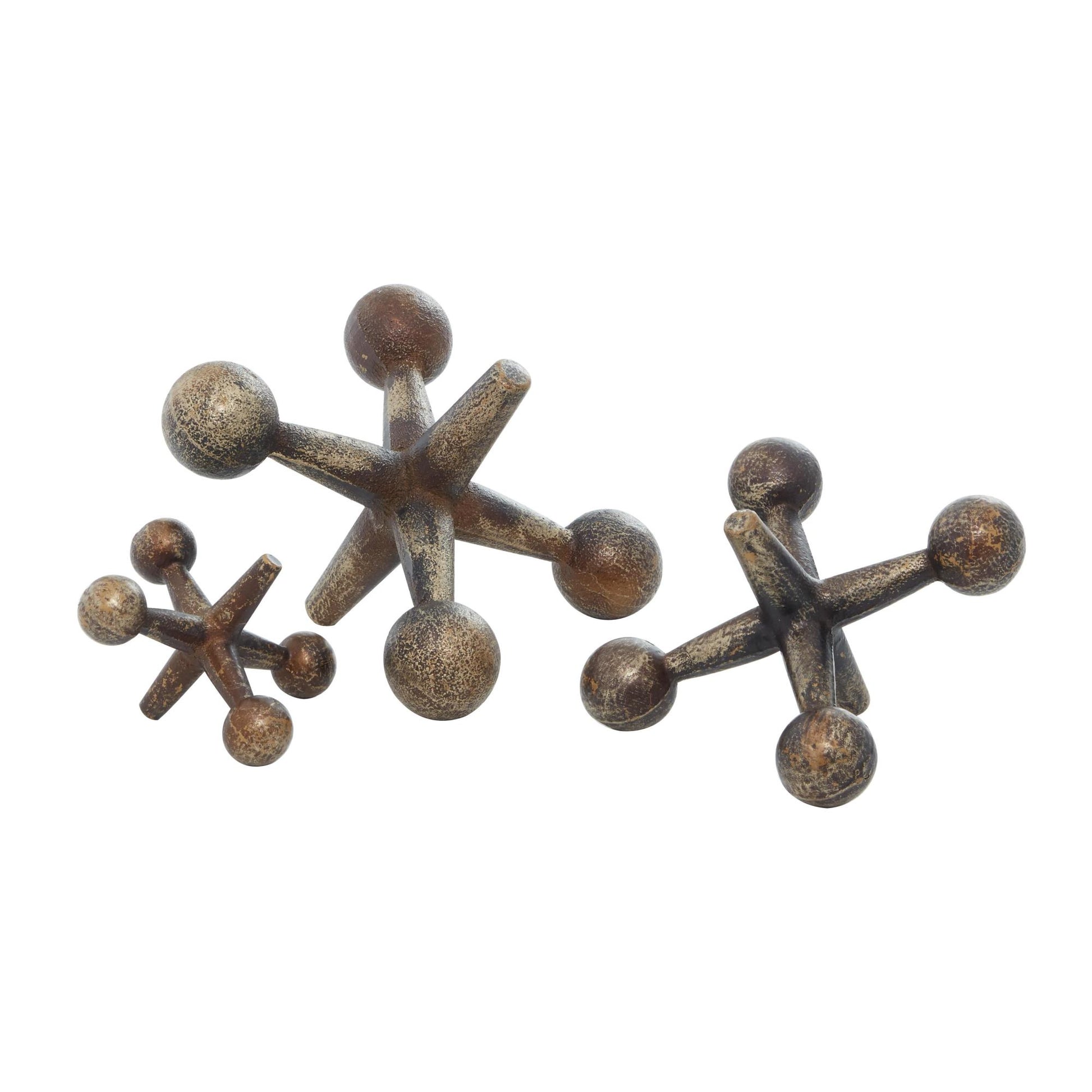 Set of 3 Jack Metal Decorative Sculpture Set of 3 5", 7", 9"W