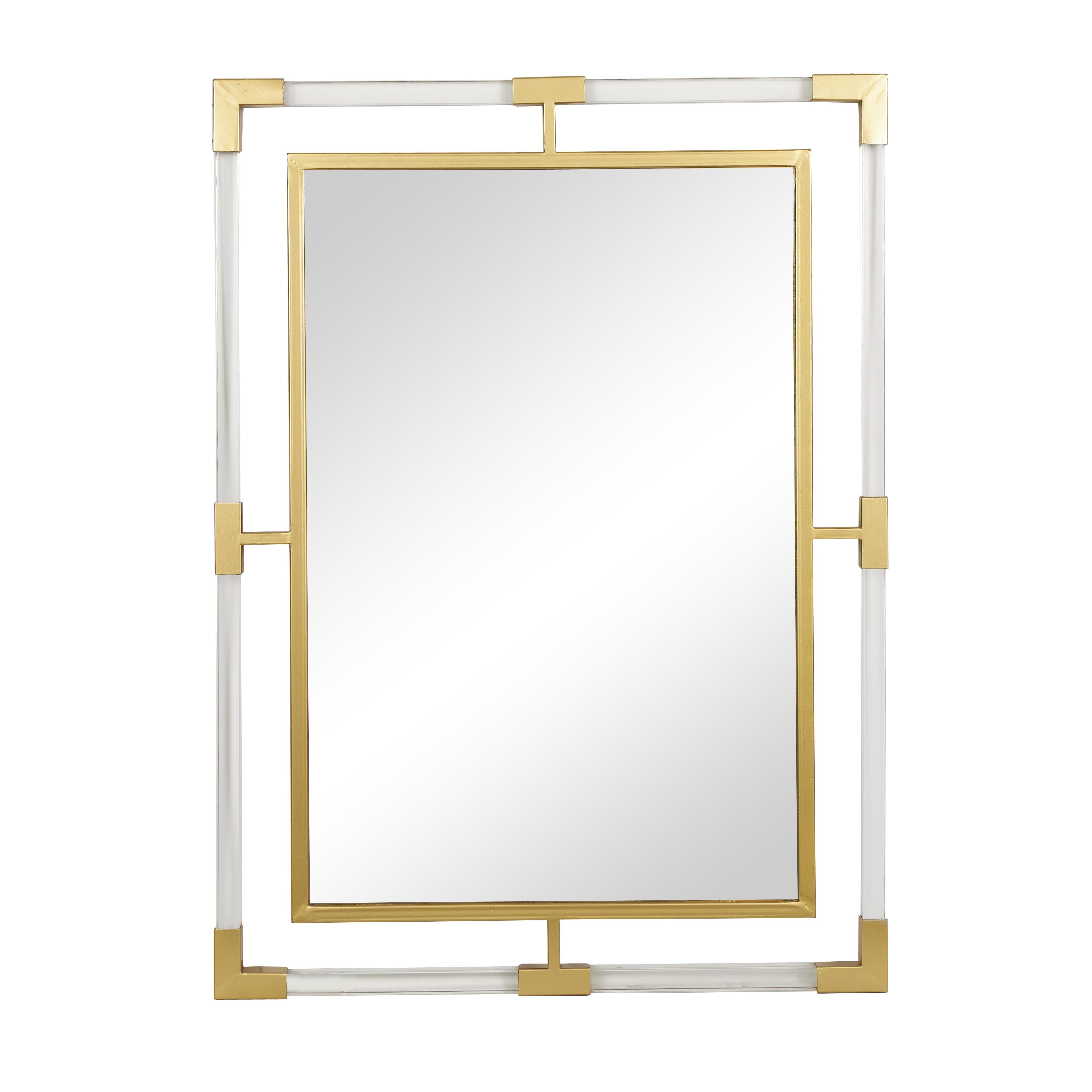 Metal Double Framed Room Wall Mirror with Acrylic Frame
