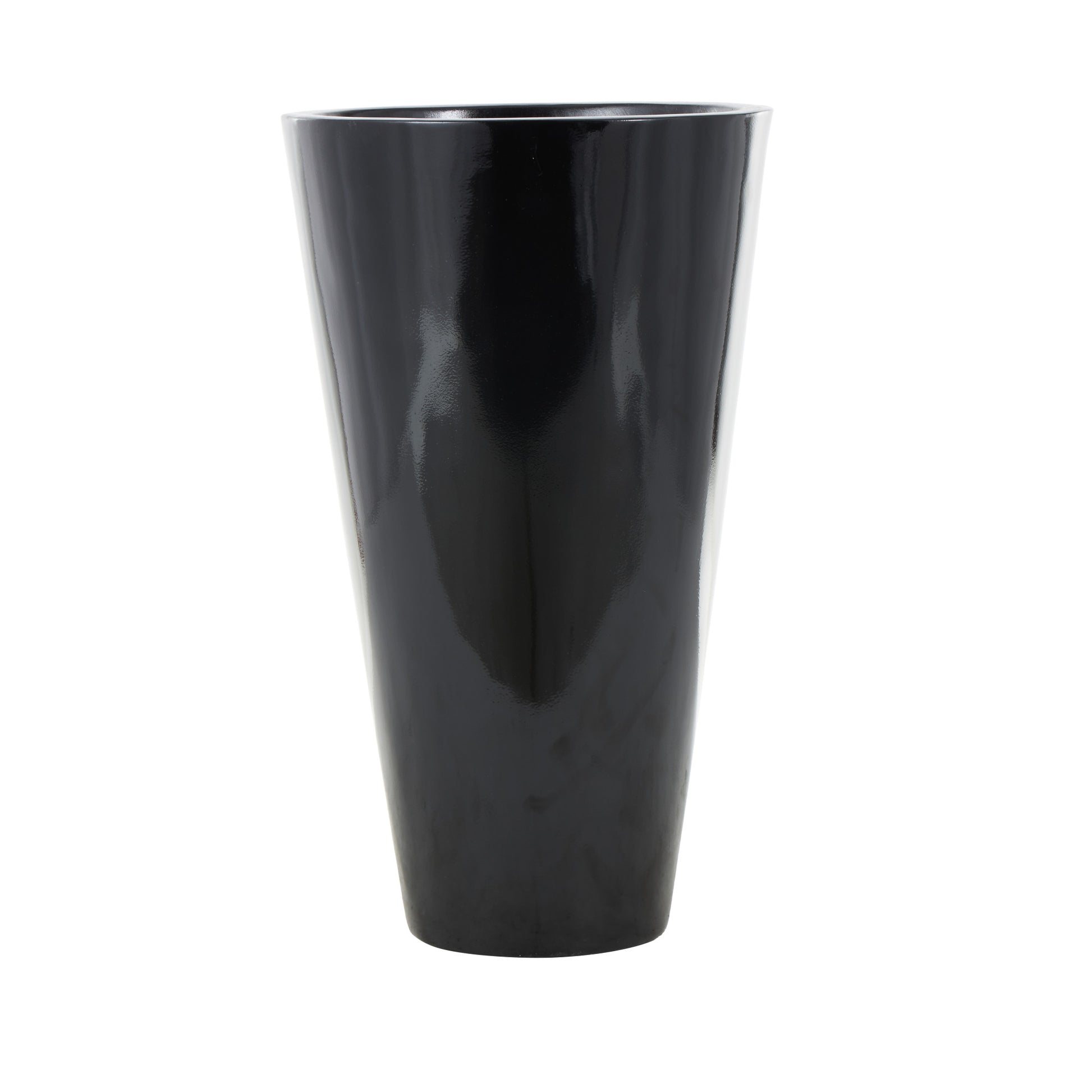 Black Fiberglass Floor Decorative Vase