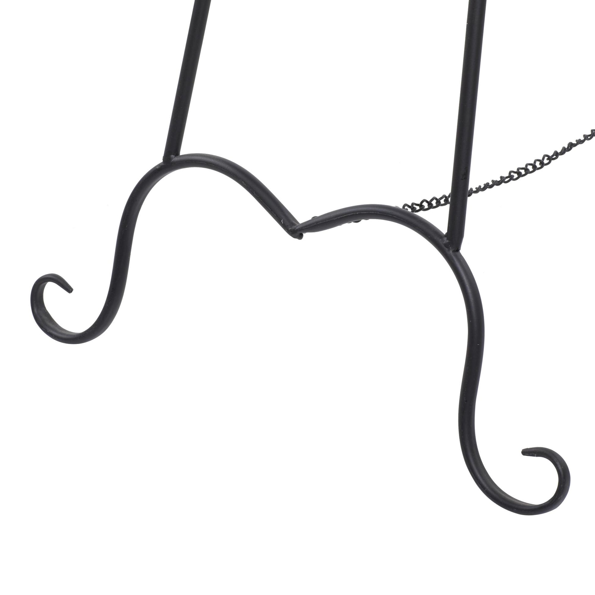 Scroll Black Metal Extra Large Adjustable 3 Tier Display Easel with Chain Support