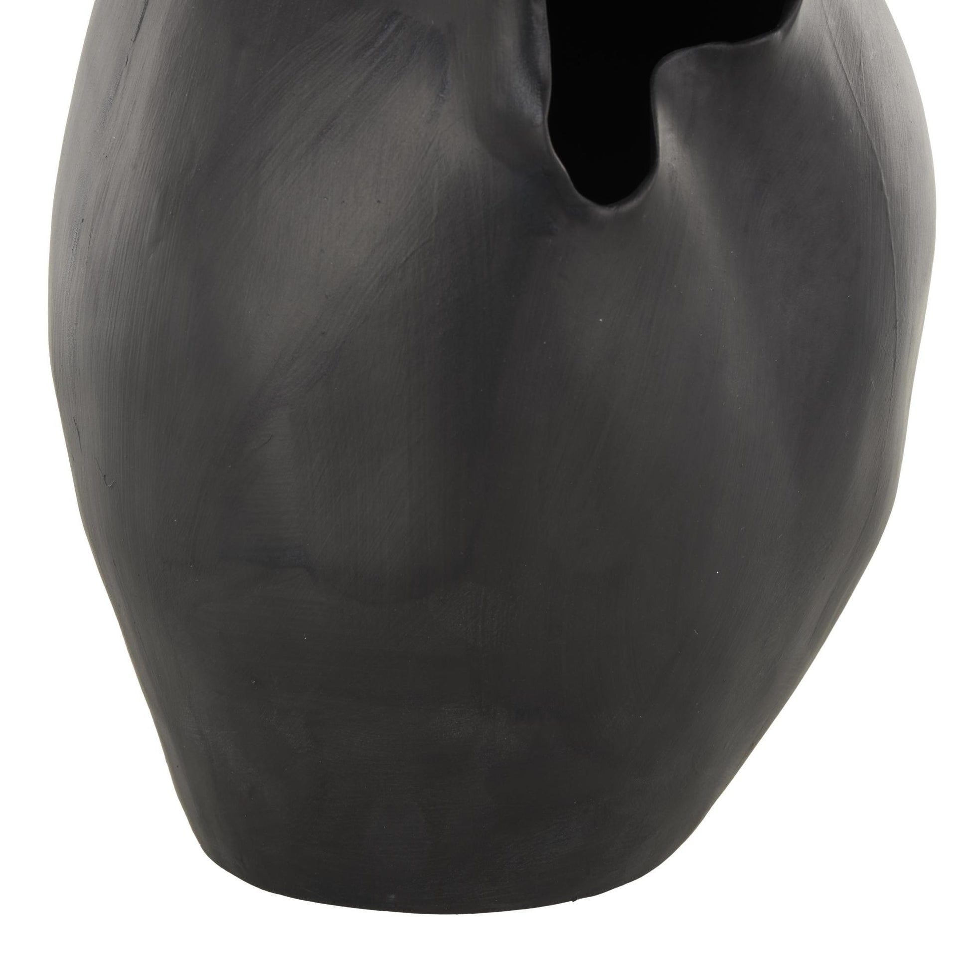 Abstract Ceramic Floral Inspired Decorative Vase with Wavy Folded Rim