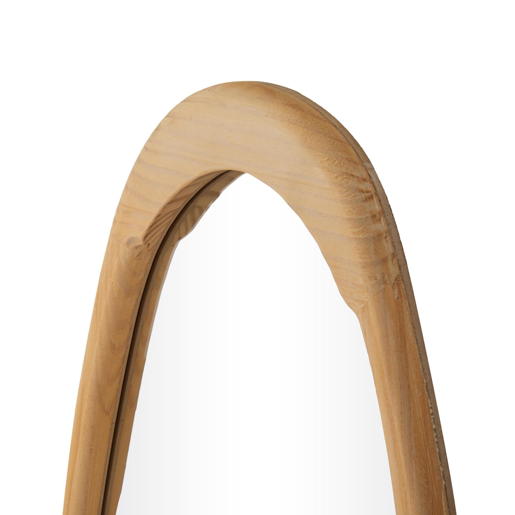 Brown Wood Oval Room Wall Mirror