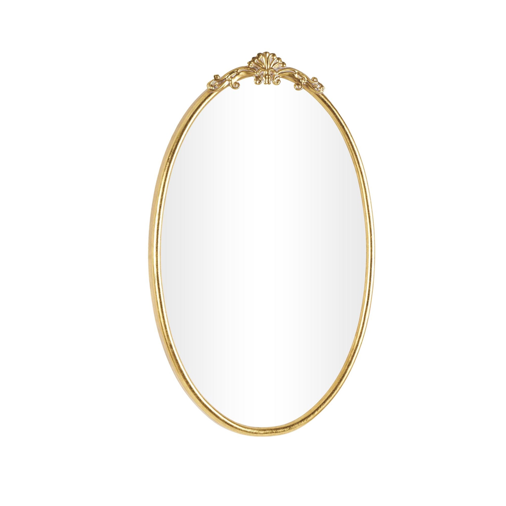 Scroll Gold Metal Ornate Baroque Oval Room Wall Mirror