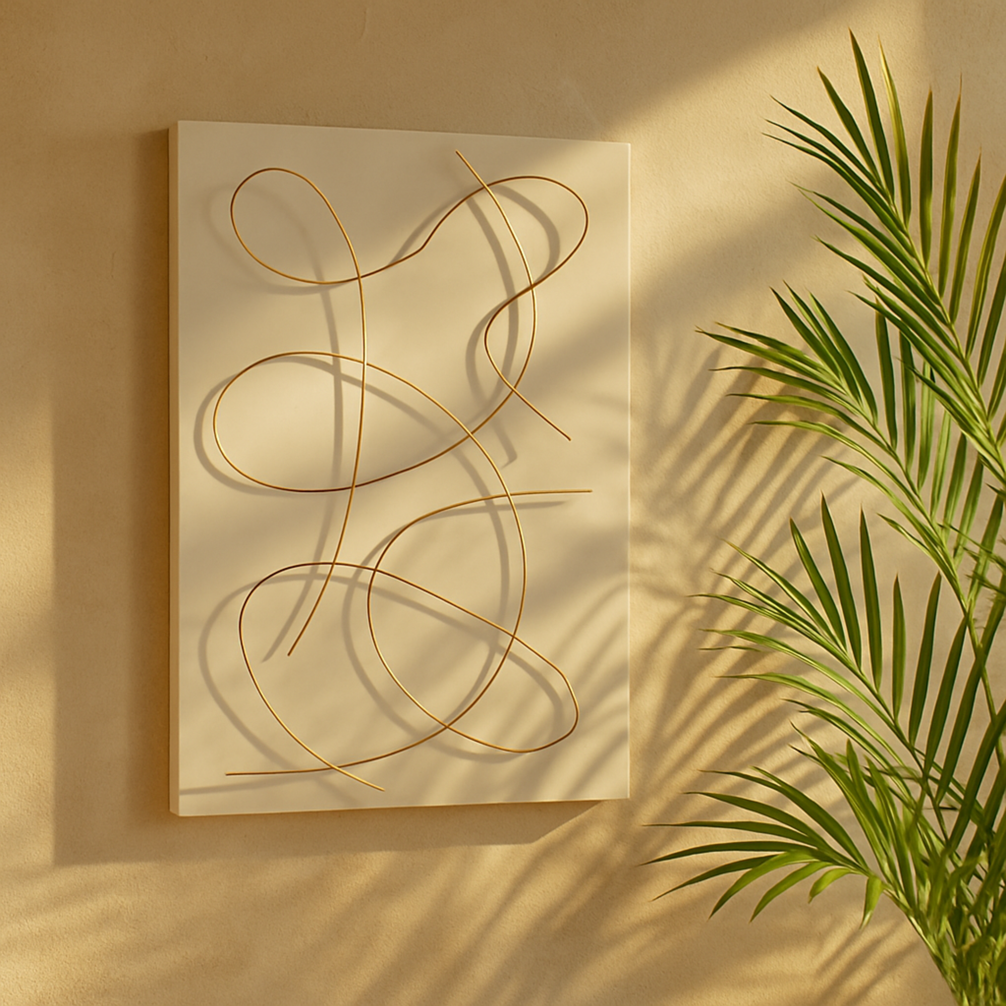 CosmoLiving by Cosmopolitan Abstract Metal Overlapping Lines Home Wall Decor with White Backing